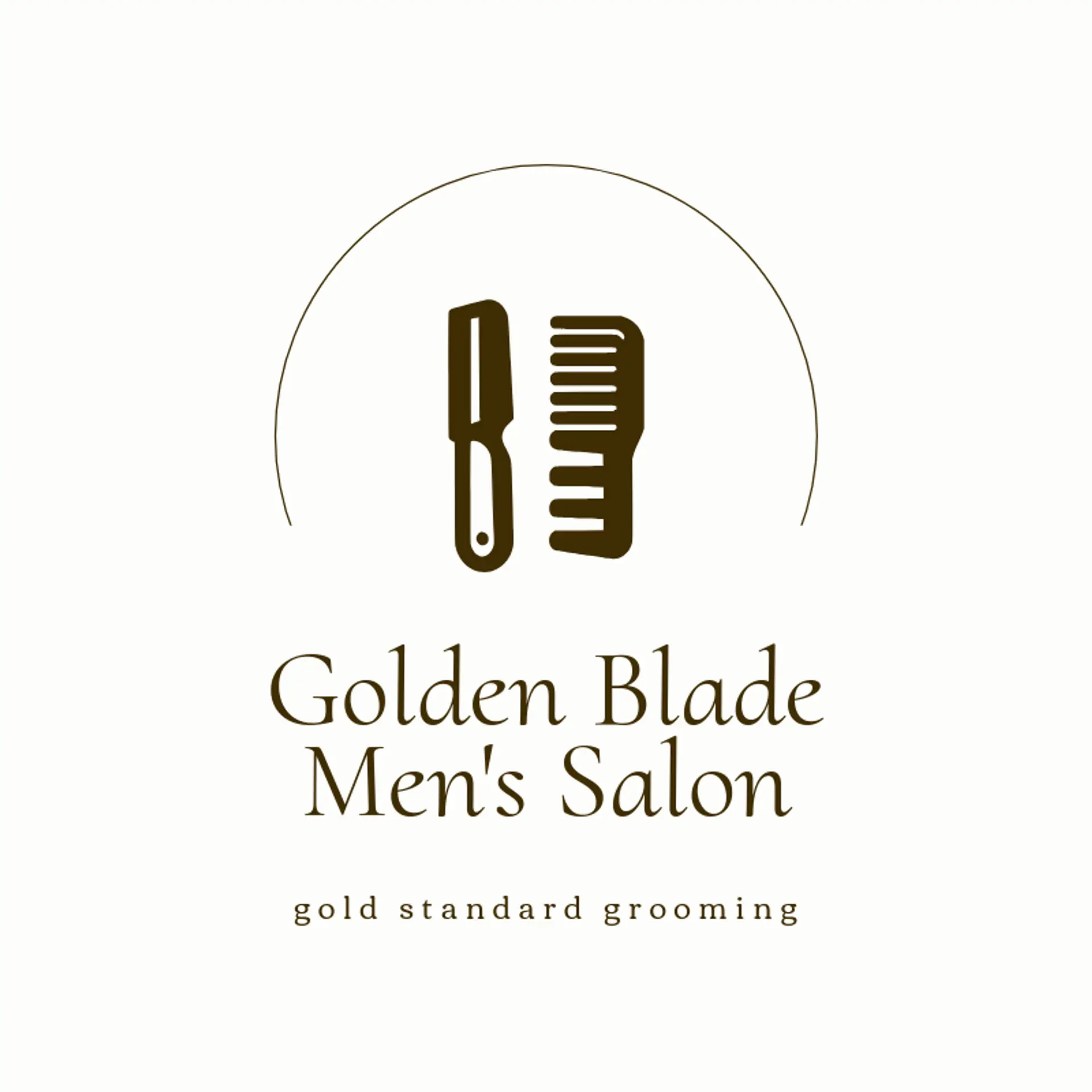 Golden Blade Men's Salon logo for men salon