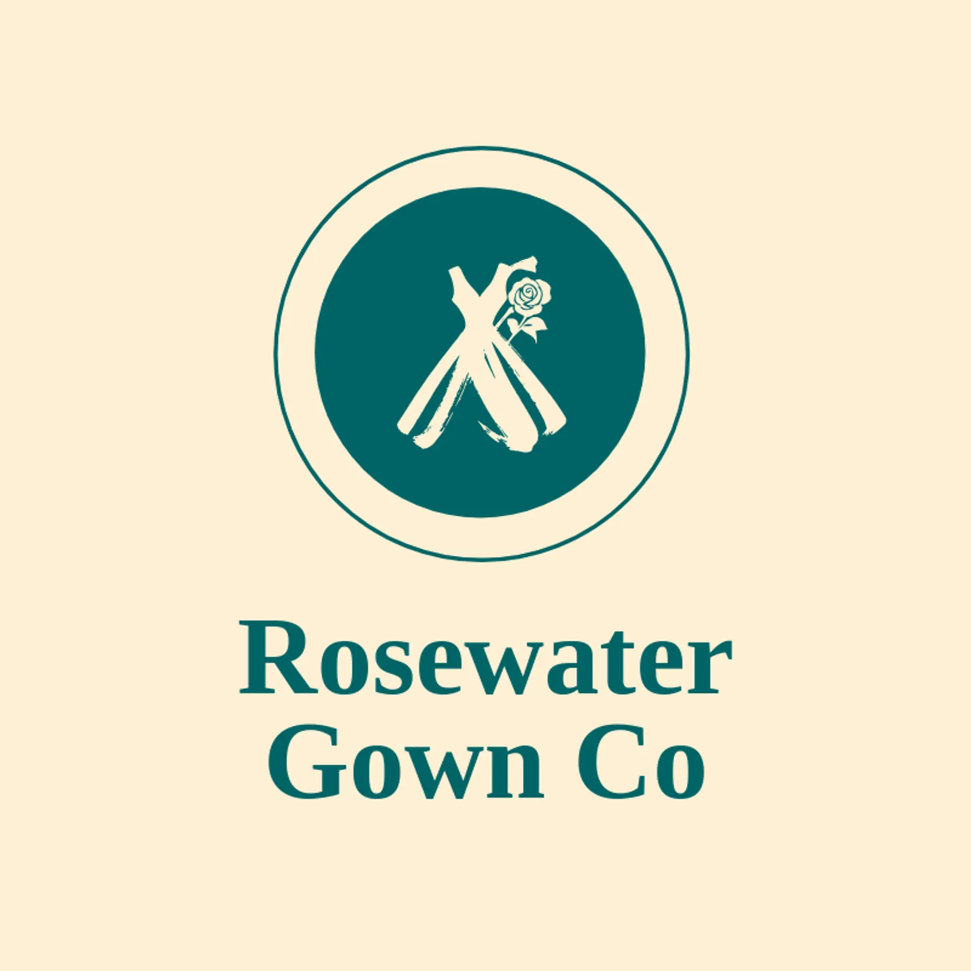 Rosewater Gown Co logo for dress