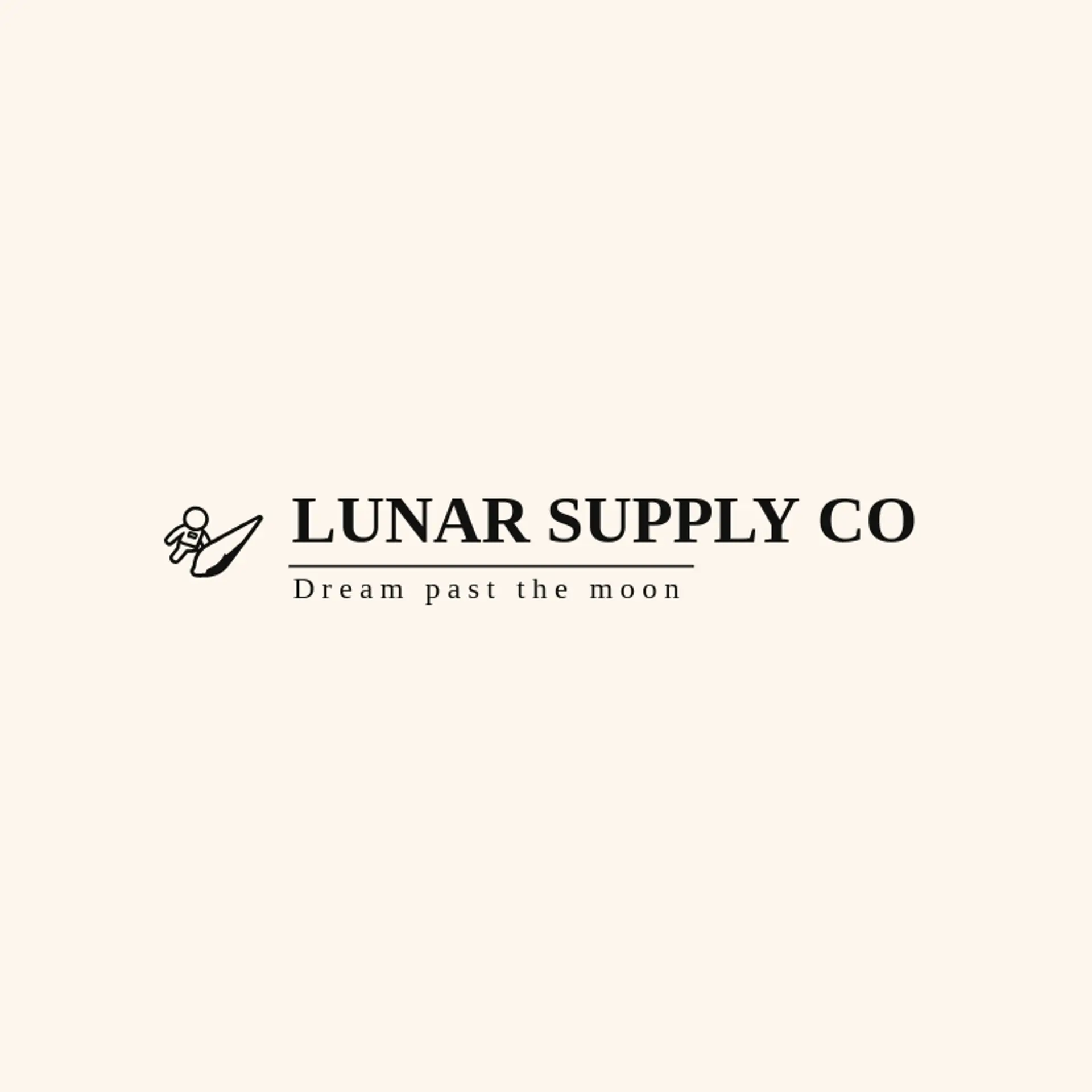 Lunar Supply Co logo for astronaut