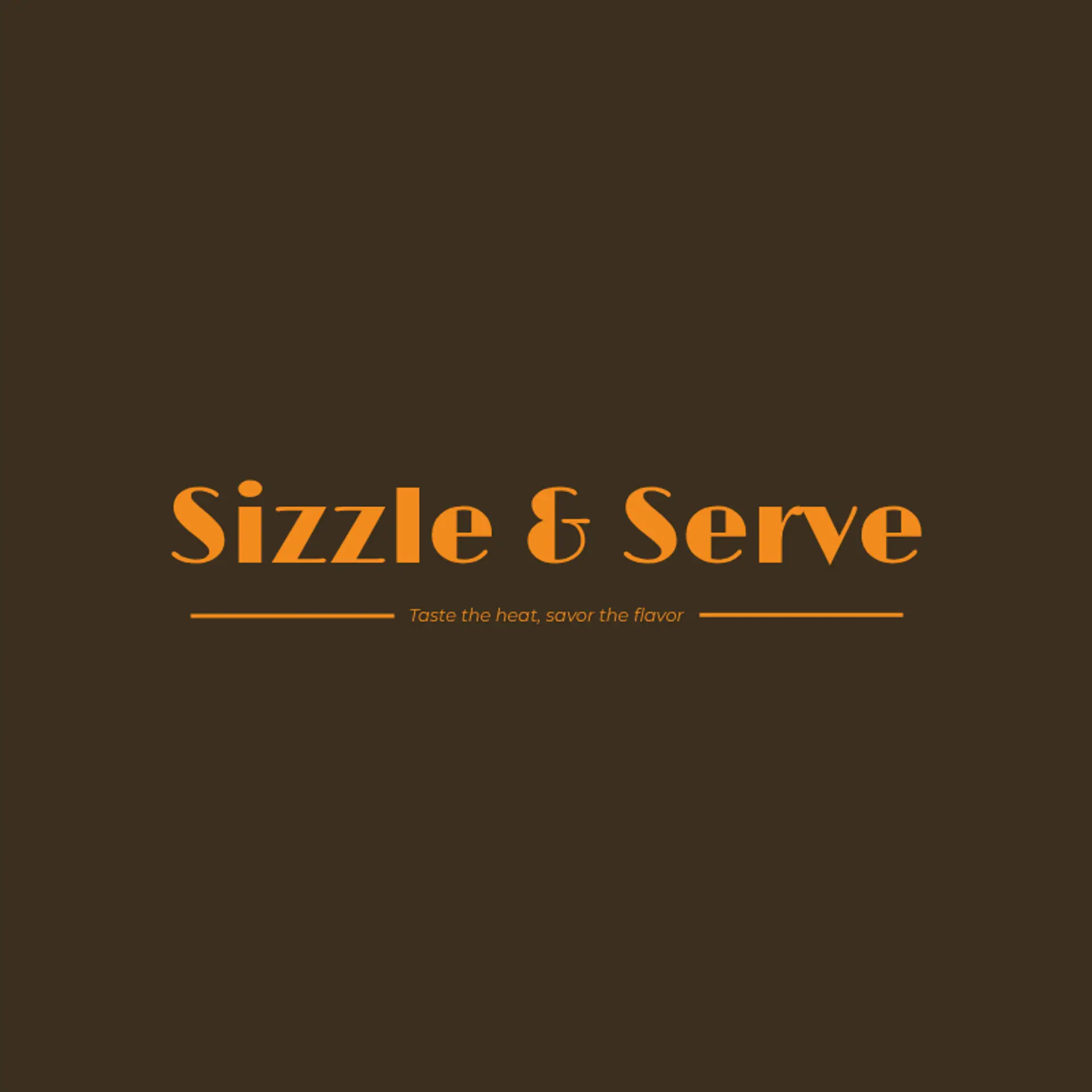 Sizzle & Serve logo for burger restaurant