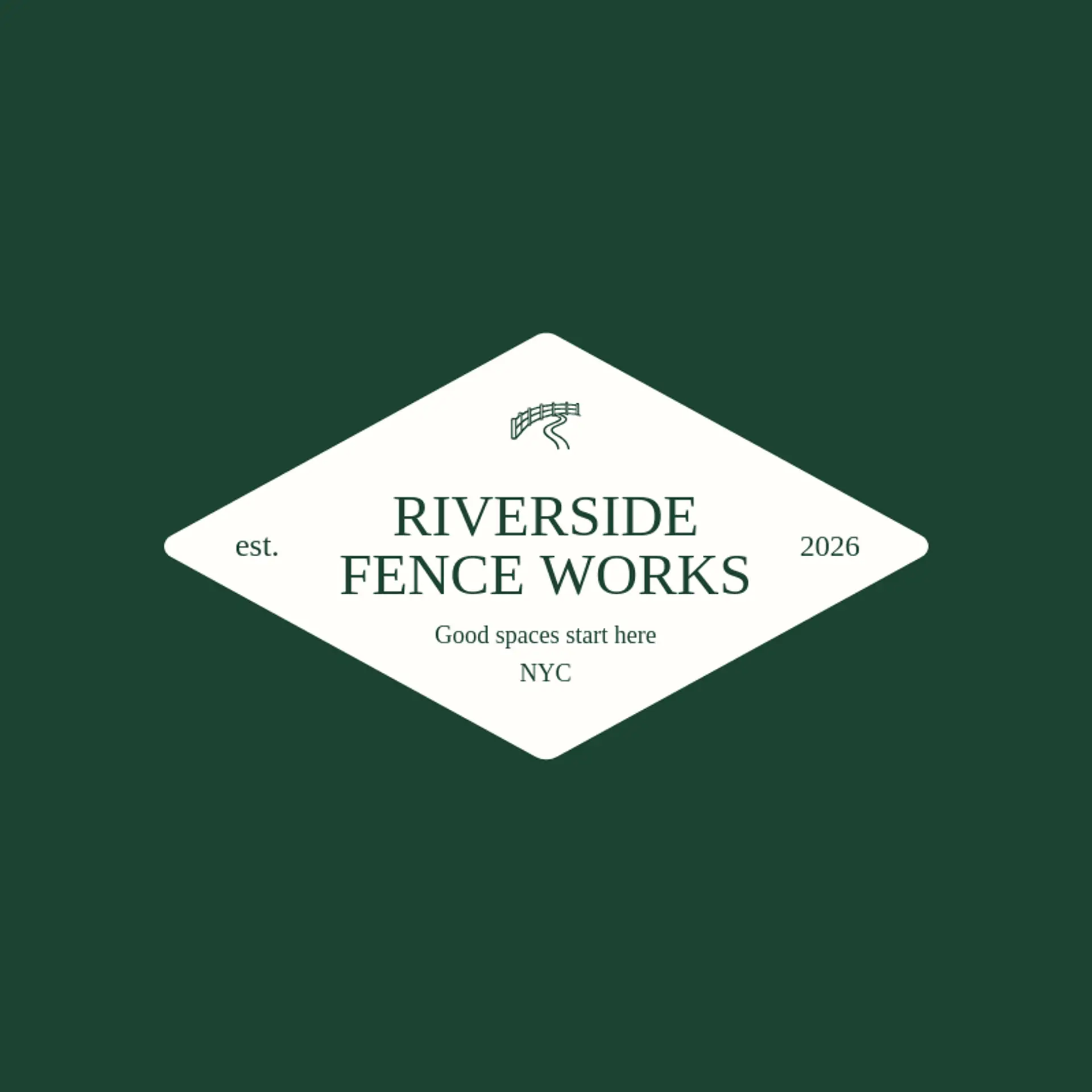 Riverside Fence Works logo for fence