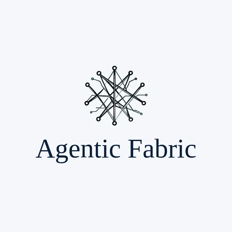 The tech company name Agentic Fabric as a branded logo with a single color icon