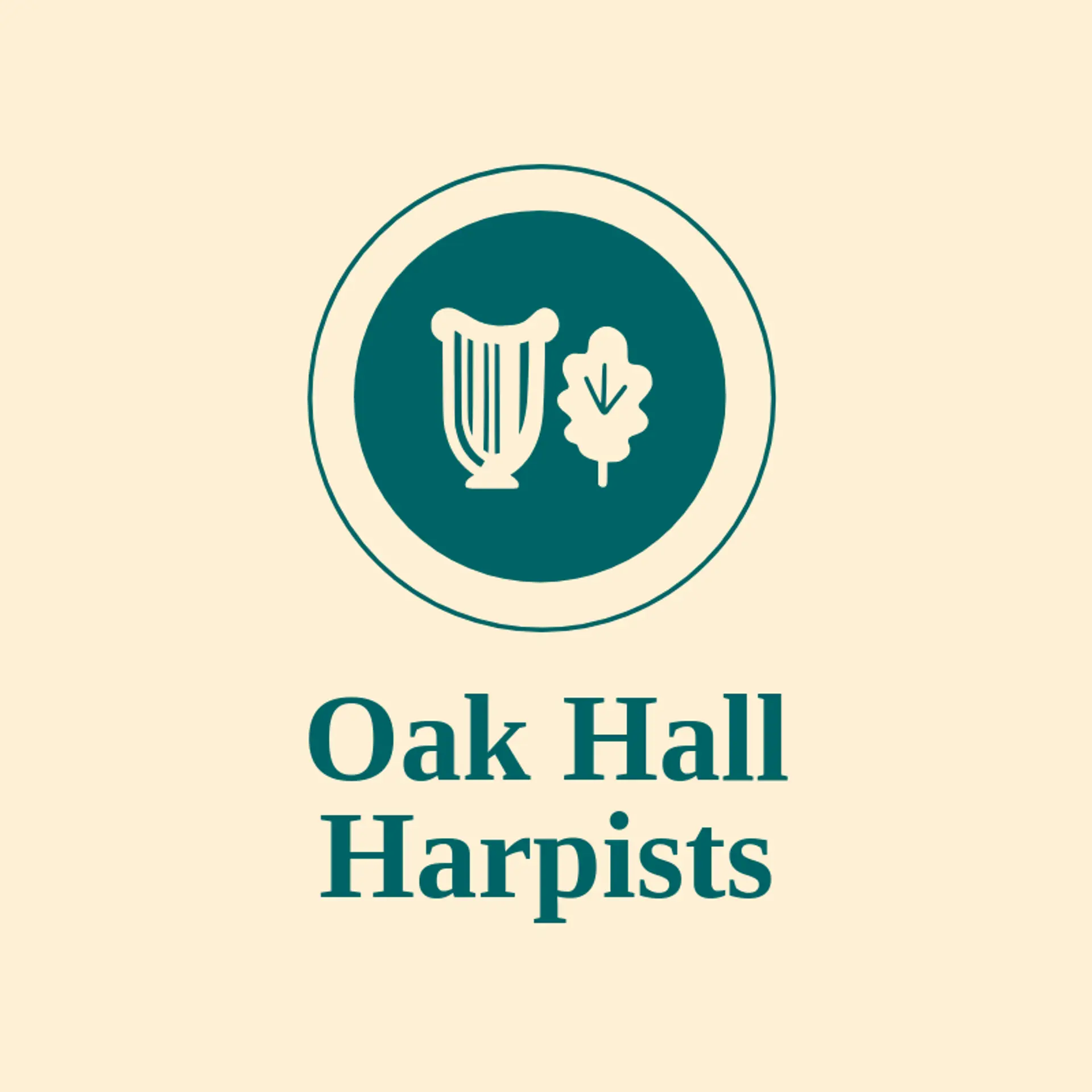 Oak Hall Harpists logo for harp