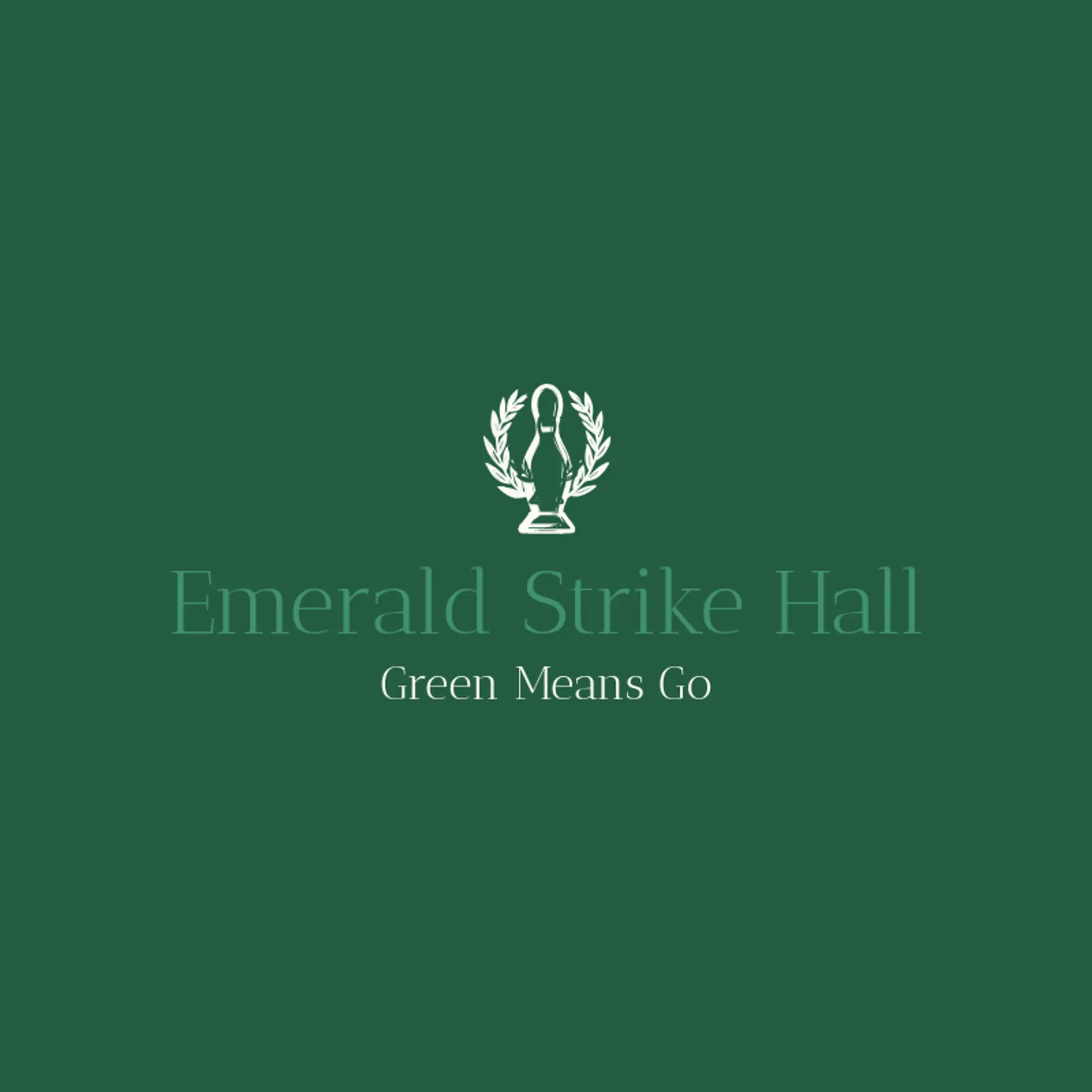 Emerald Strike Hall logo for bowling