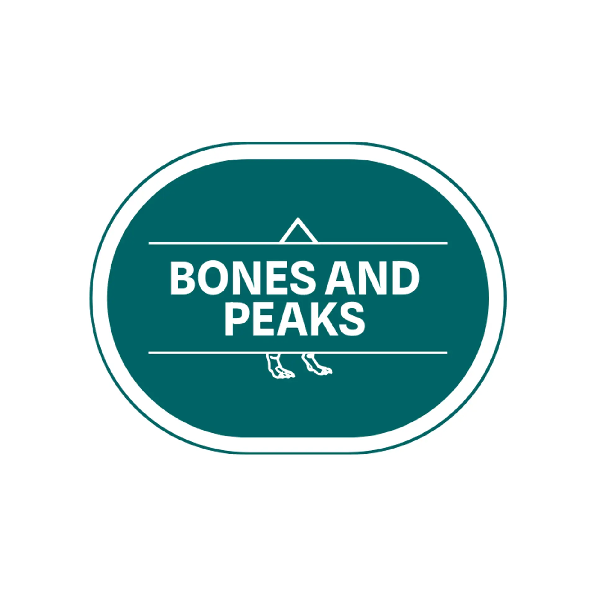 Bones and Peaks logo for dinosaur