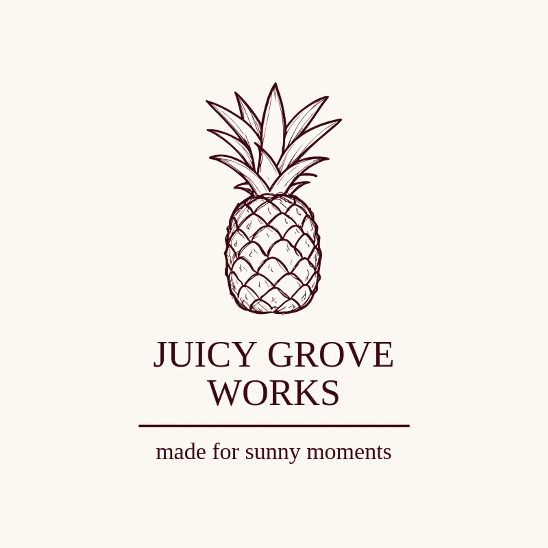 Juicy Grove Works logo for pineapple