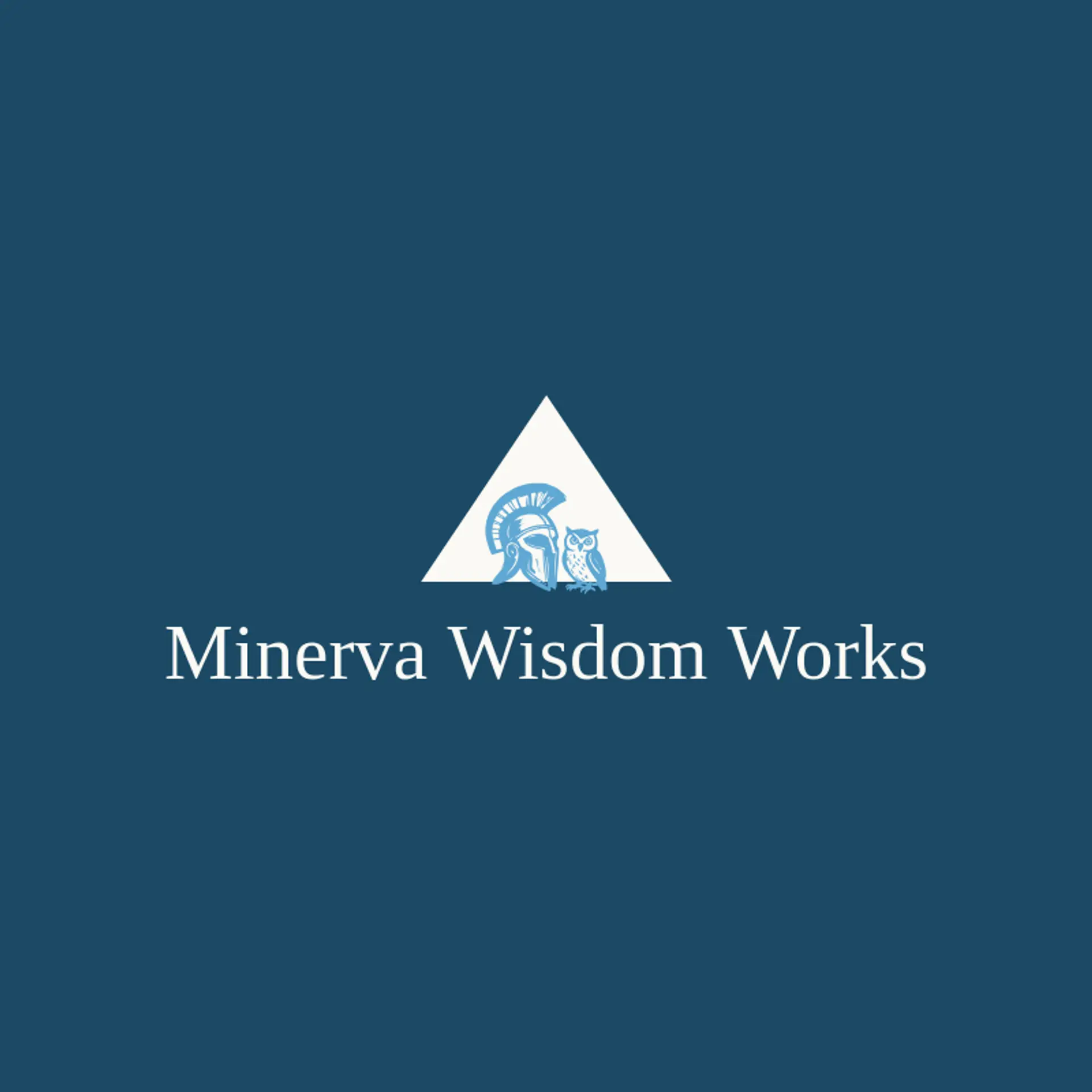Minerva Wisdom Works logo for greek mythology