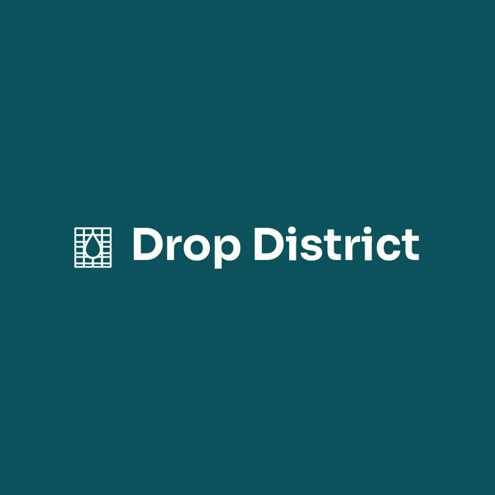 Drop District logo for water