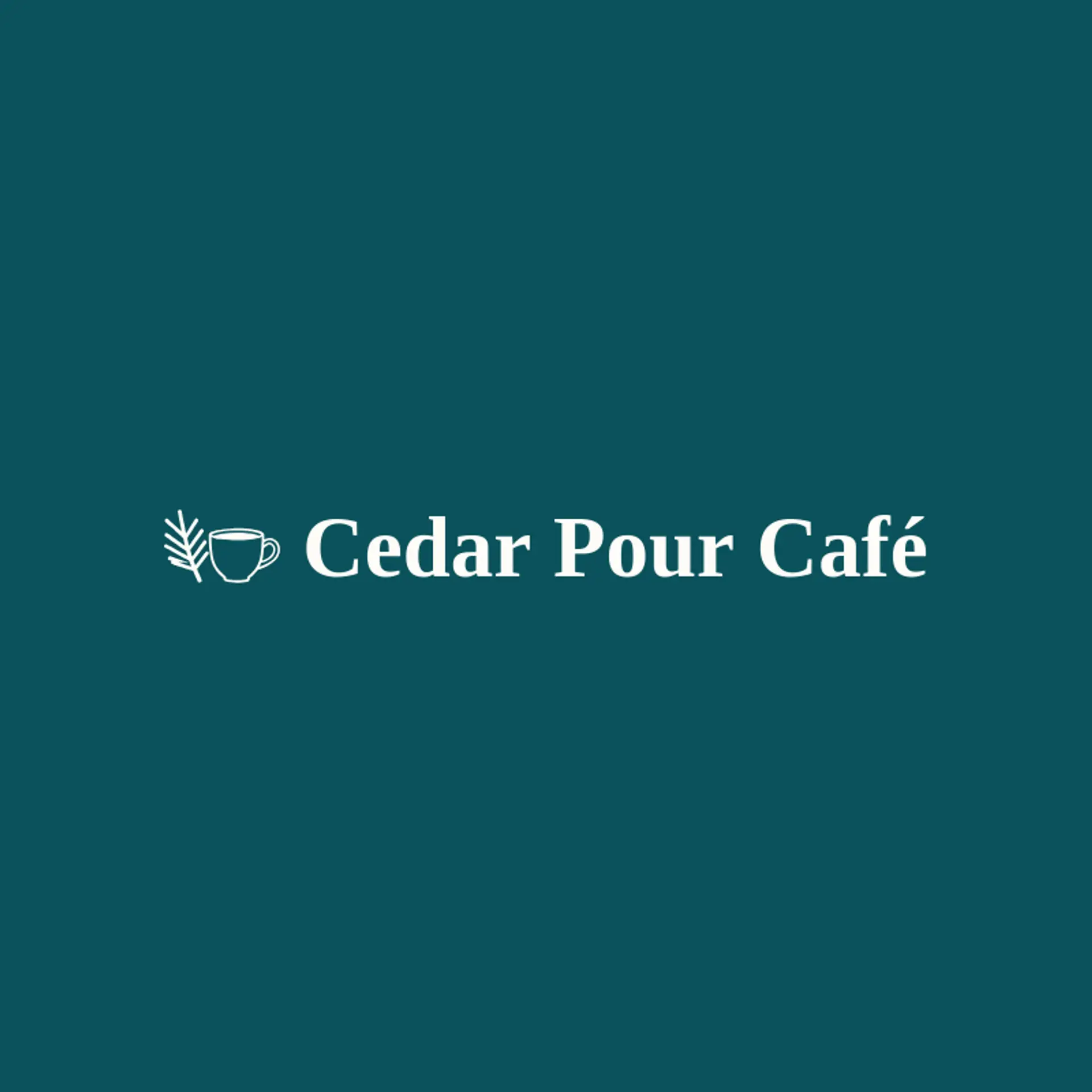 Cedar Pour Café logo for coffee cup
