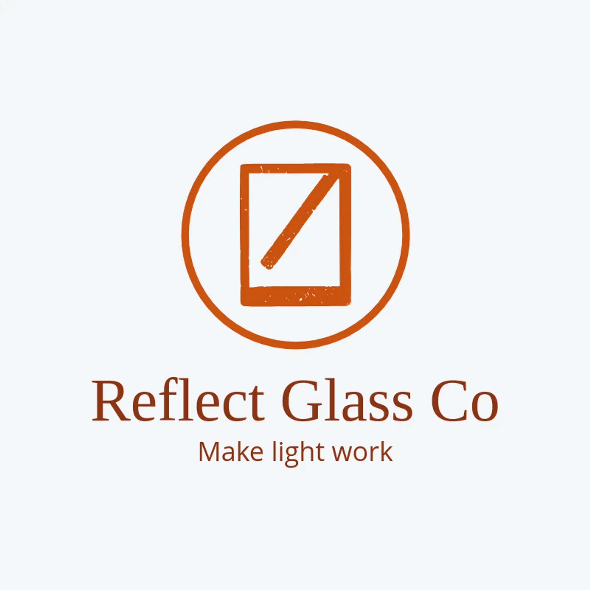 Reflect Glass Co logo for glass