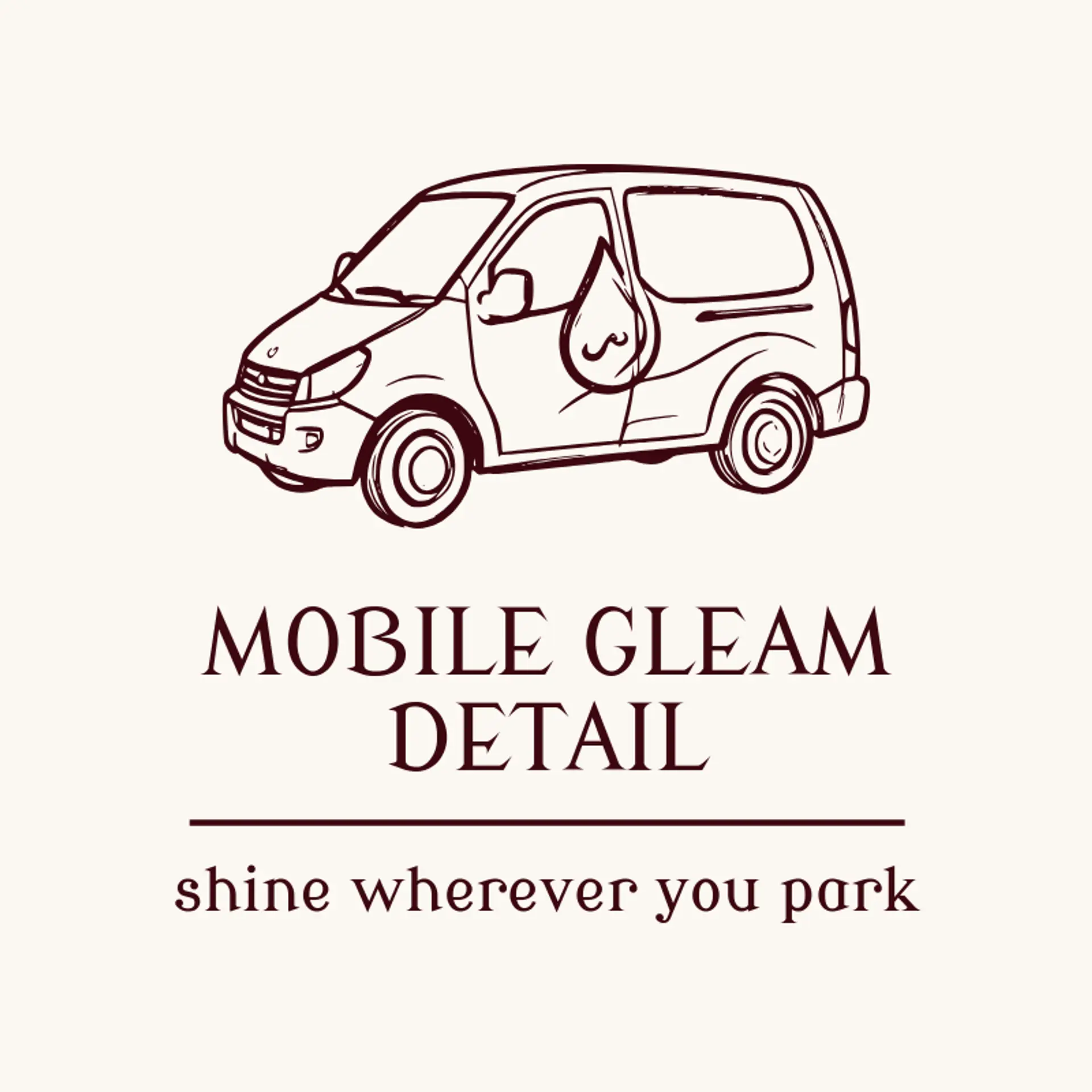 Mobile Gleam Detail logo for car detailing