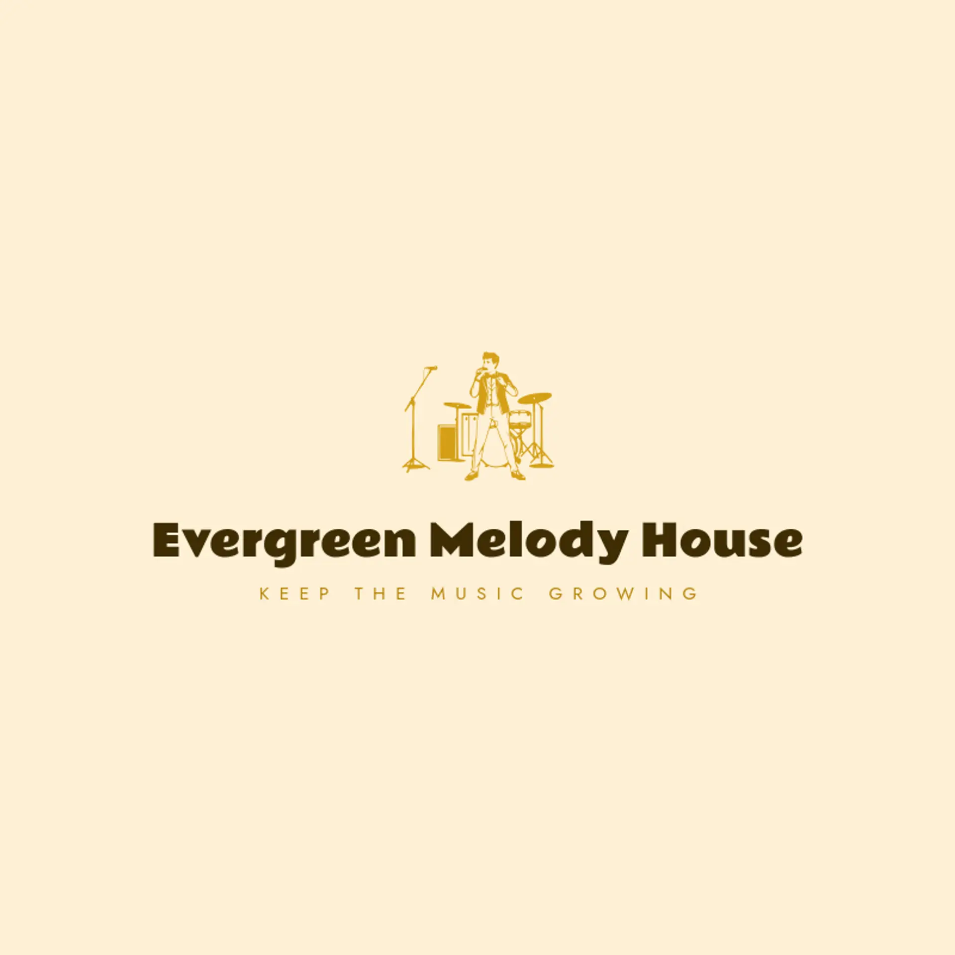 Evergreen Melody House logo for singer
