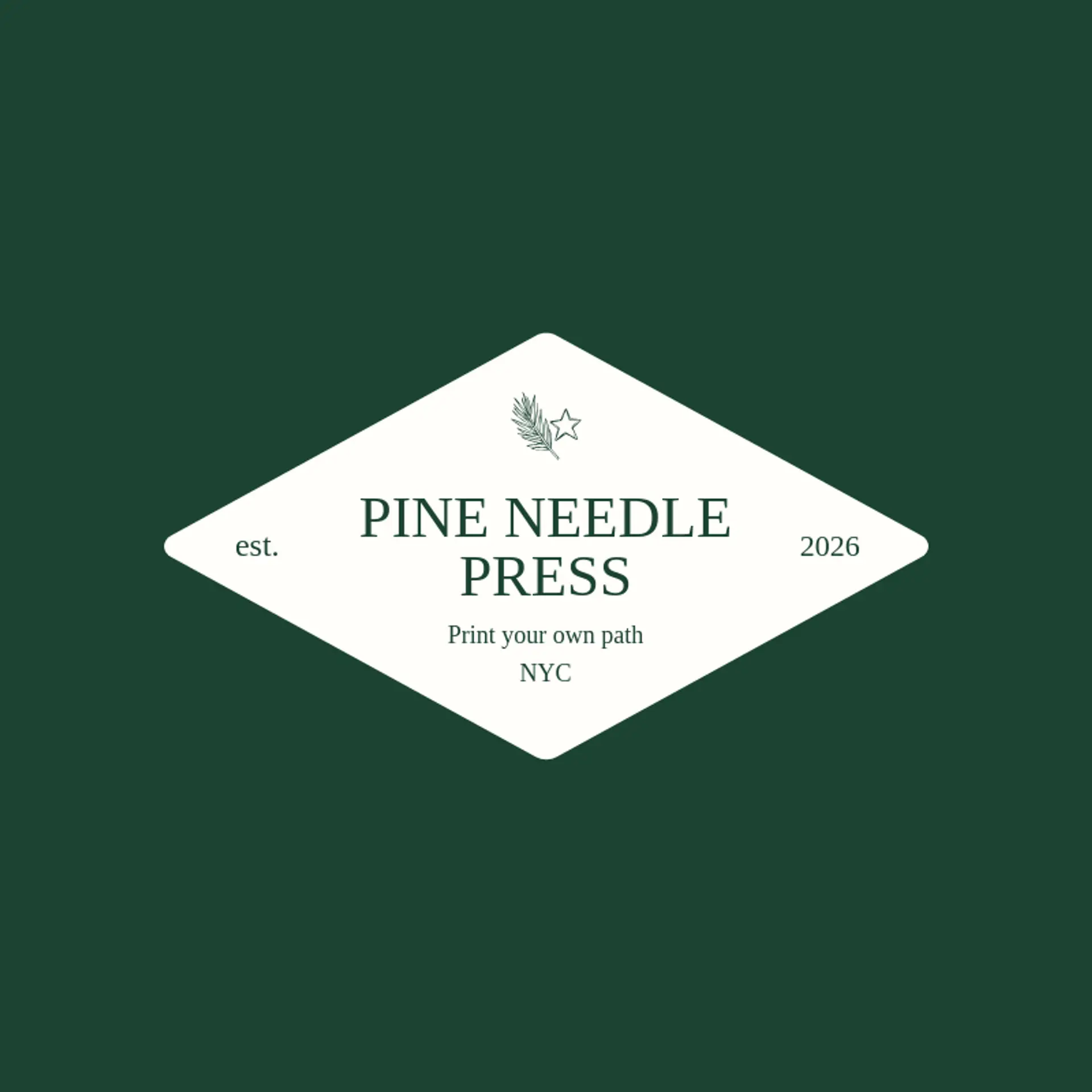 Pine Needle Press logo for winter