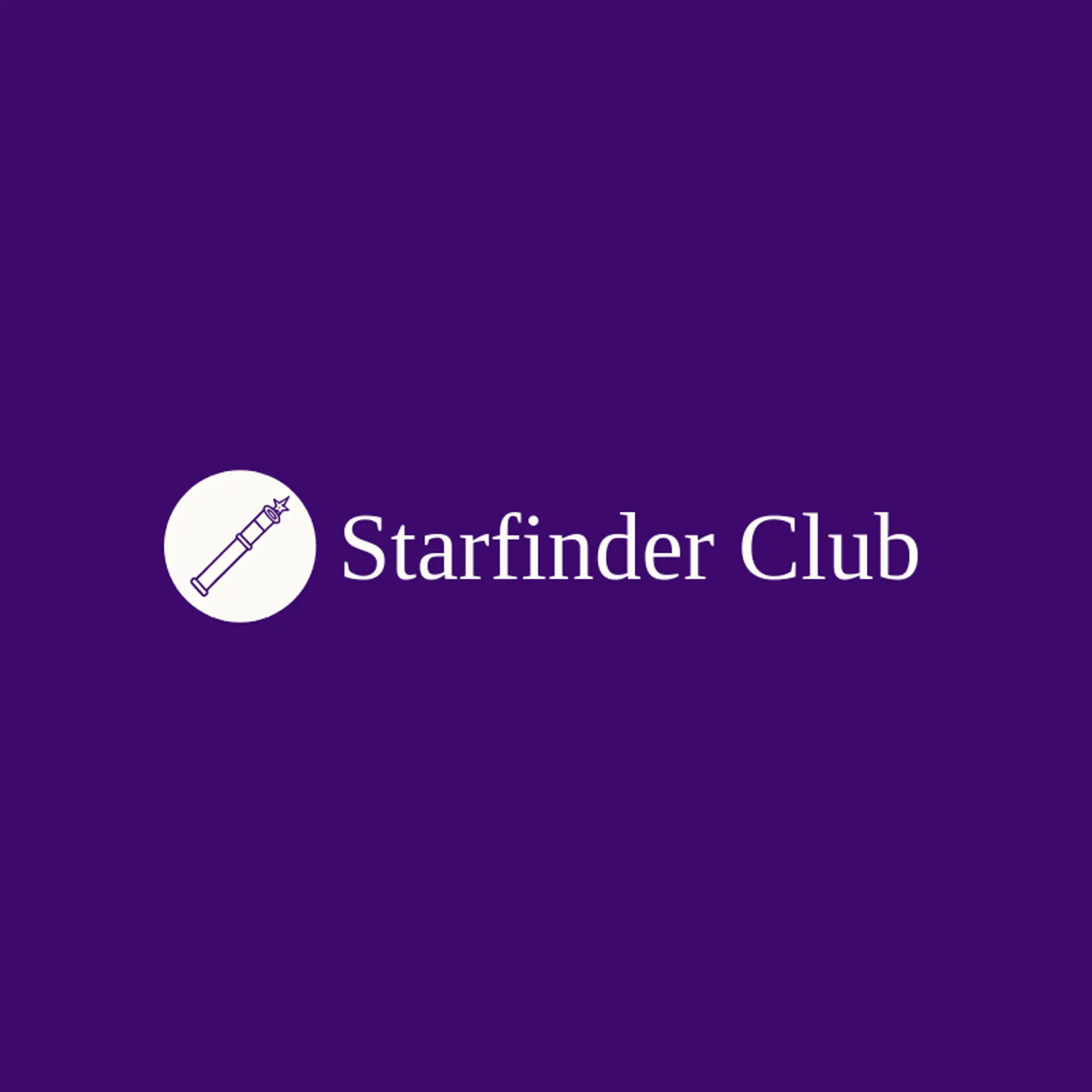 Starfinder Club logo for shooting star