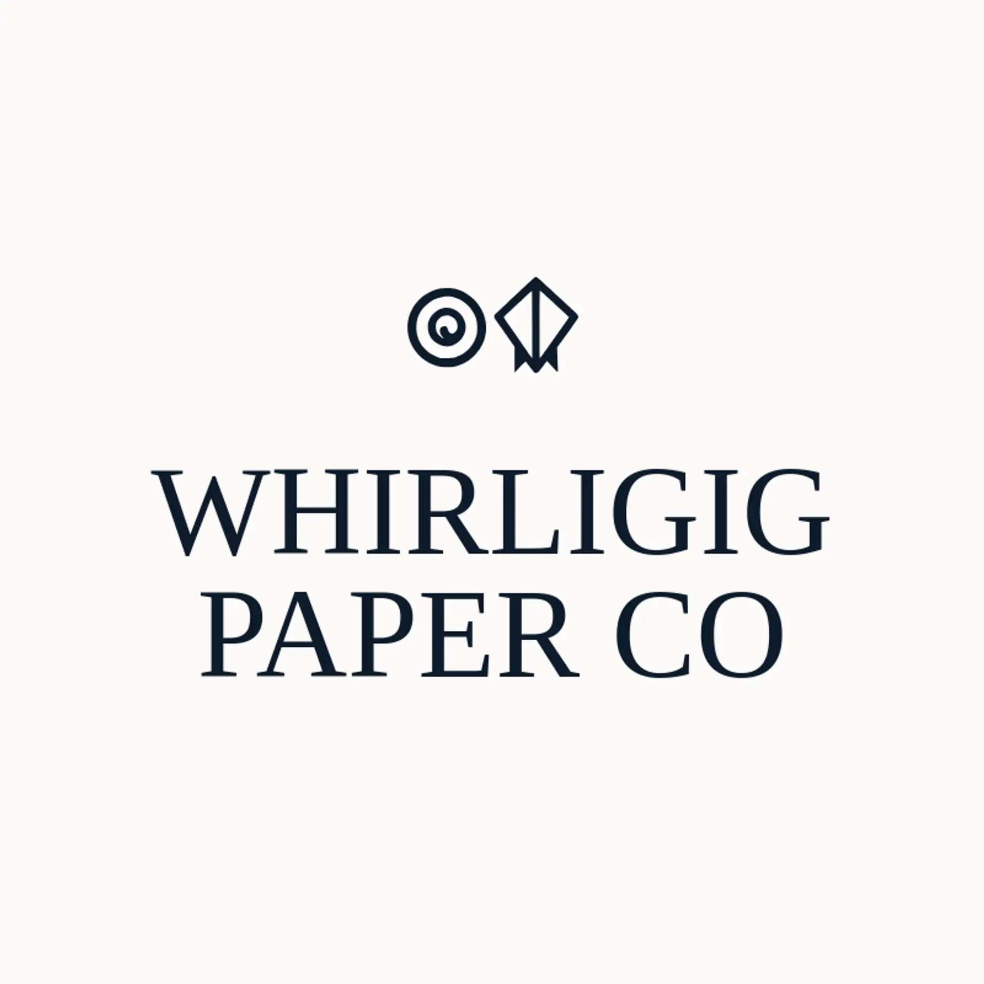 Whirligig Paper Co logo for swirl