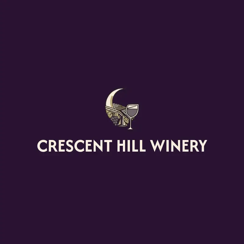 The winery name Crescent Hill Winery as a branded logo with a color icon