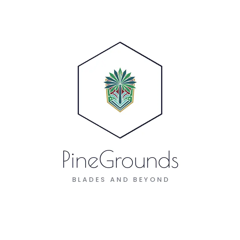 Palmetto and water spray landscaping logo