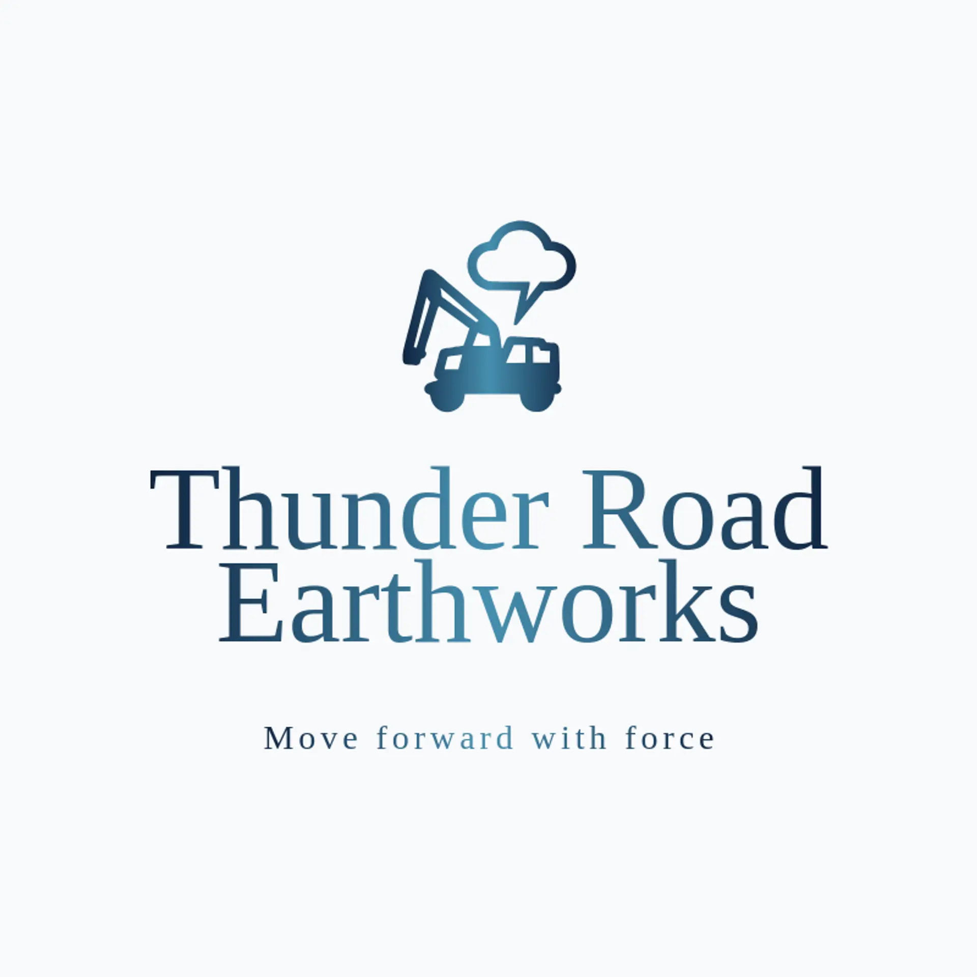 Thunder Road Earthworks logo for excavator