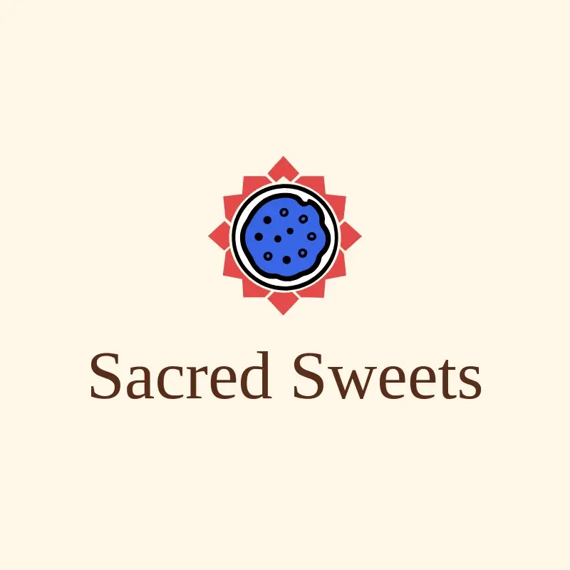 The cookie business name Sacred Sweets as a branded logo with a color icon