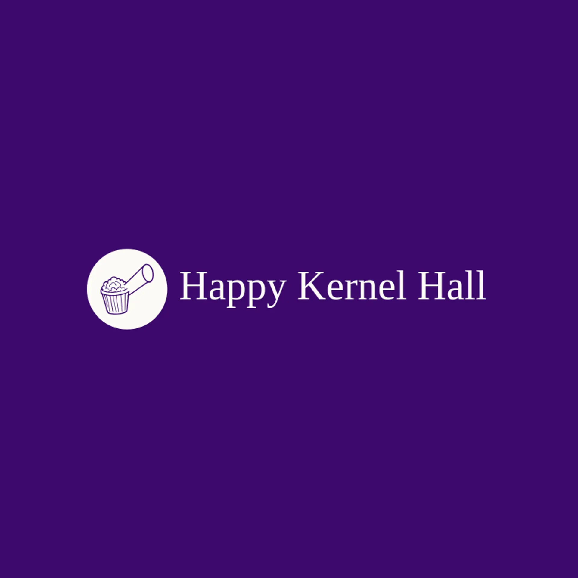 Happy Kernel Hall logo for movie theater
