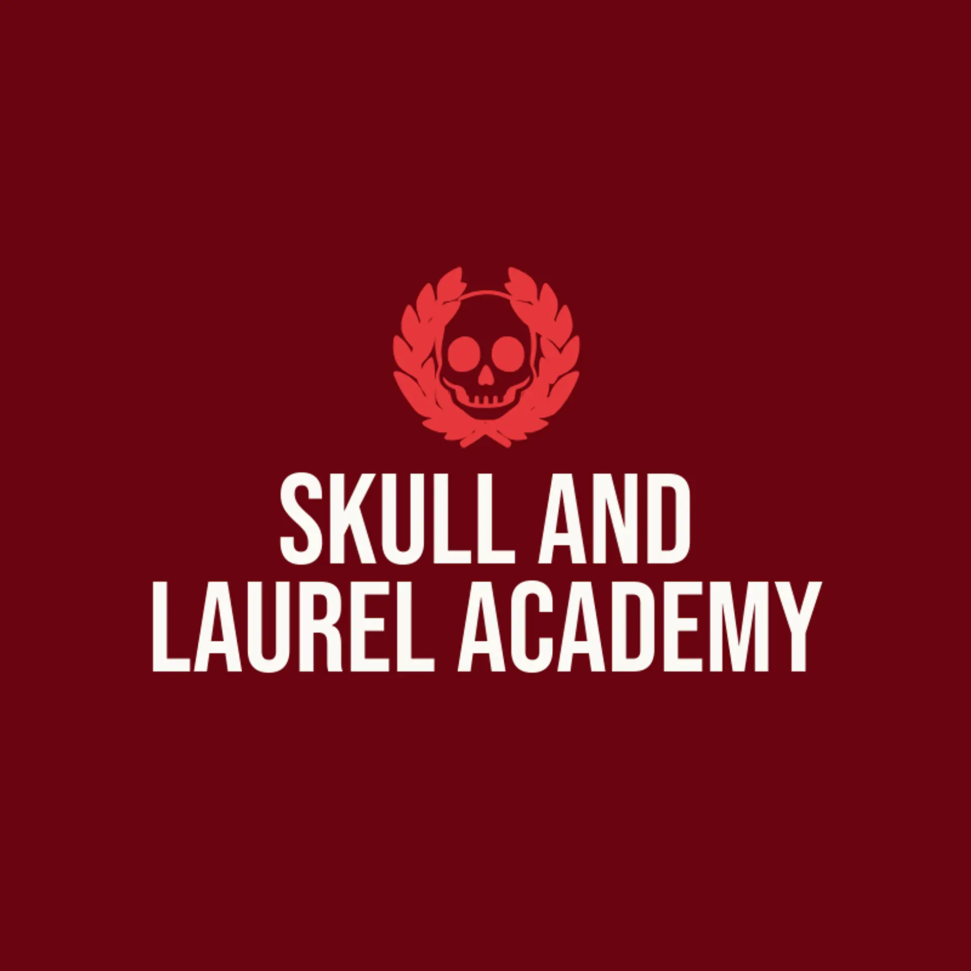 Skull and Laurel Academy logo for skull