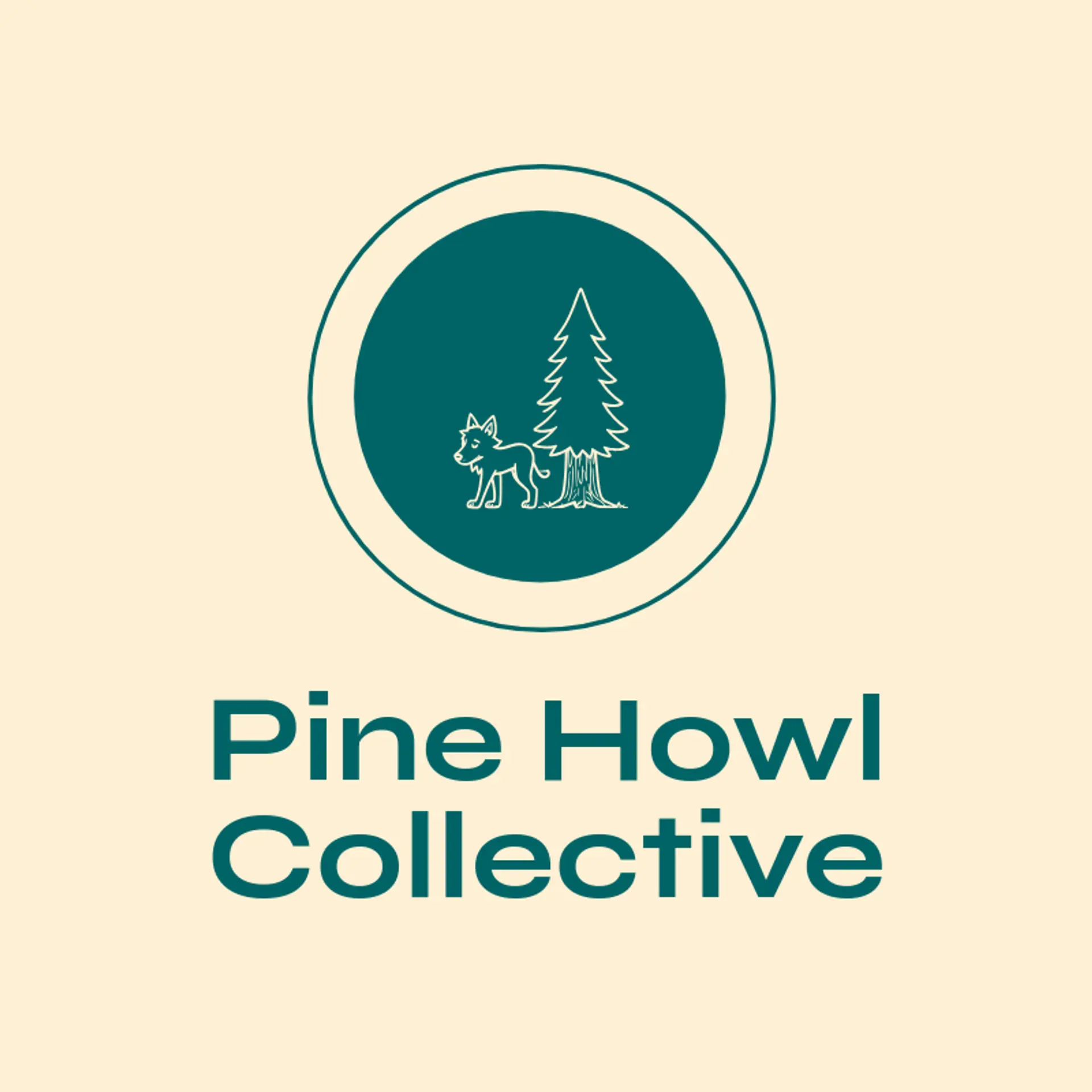 Pine Howl Collective logo for wolf