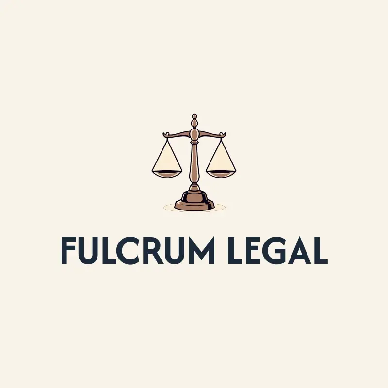 The law firm name Fulcrum Legal as a branded logo with a color icon