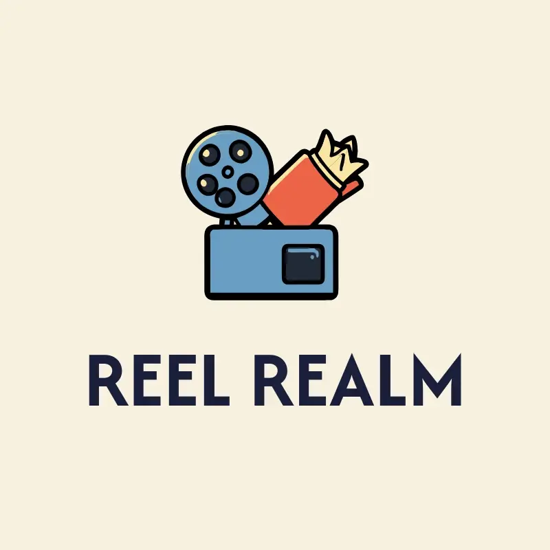 The movie name Reel Realm as a branded logo with a color icon