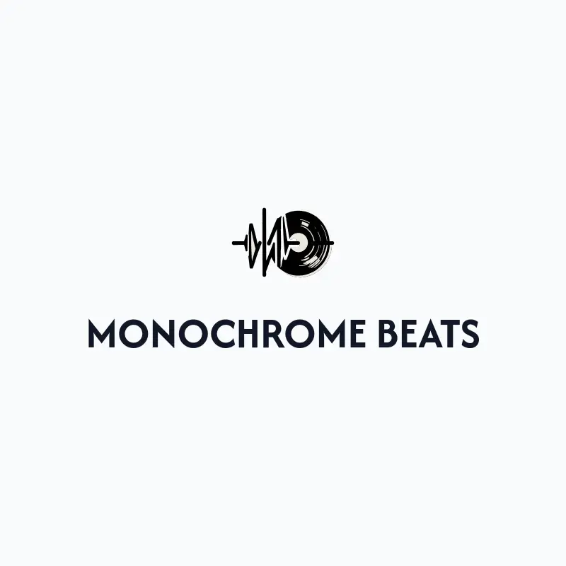 The music brand name Monochrome Beats as a branded logo with a single color icon