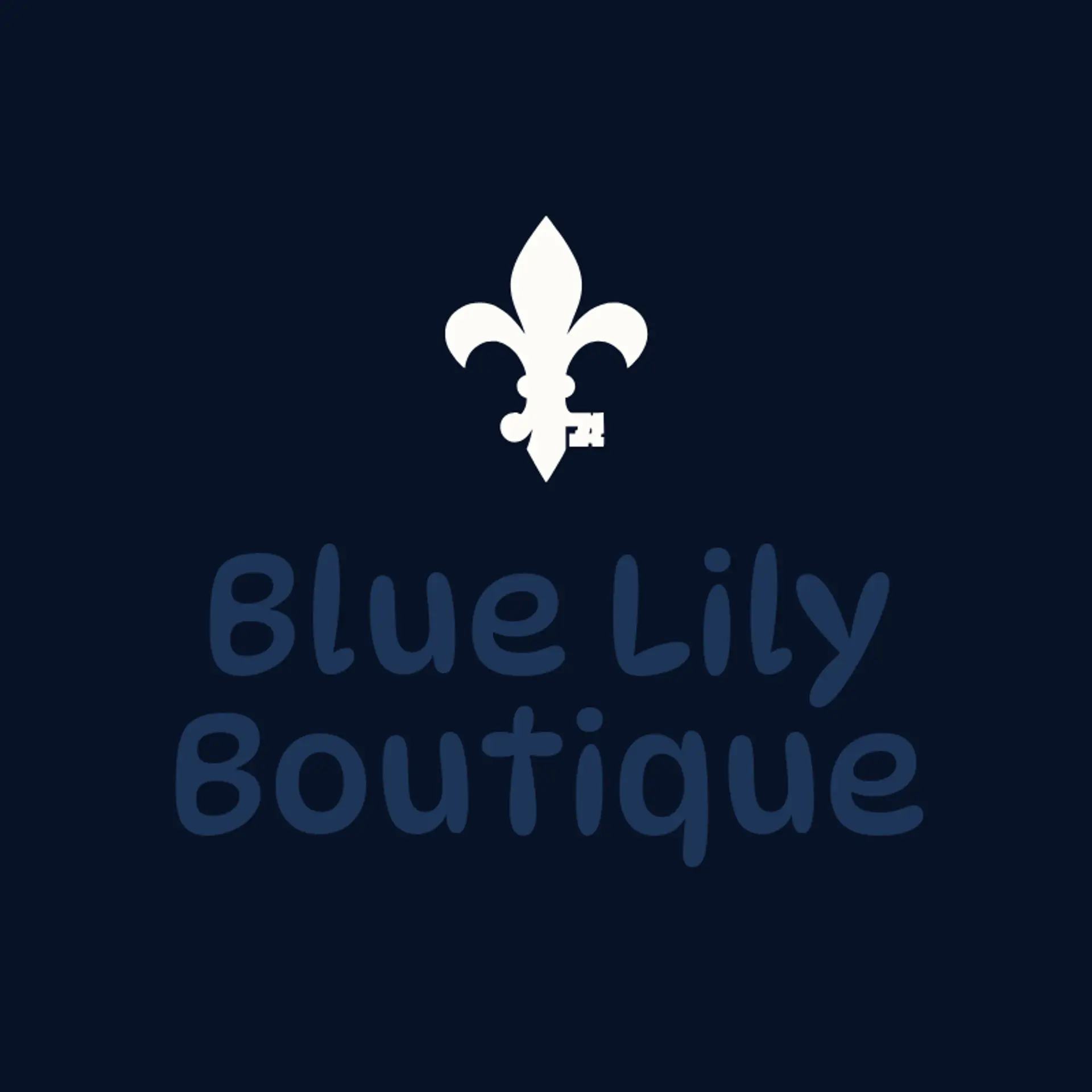 Blue Lily Boutique logo for fleur de lis