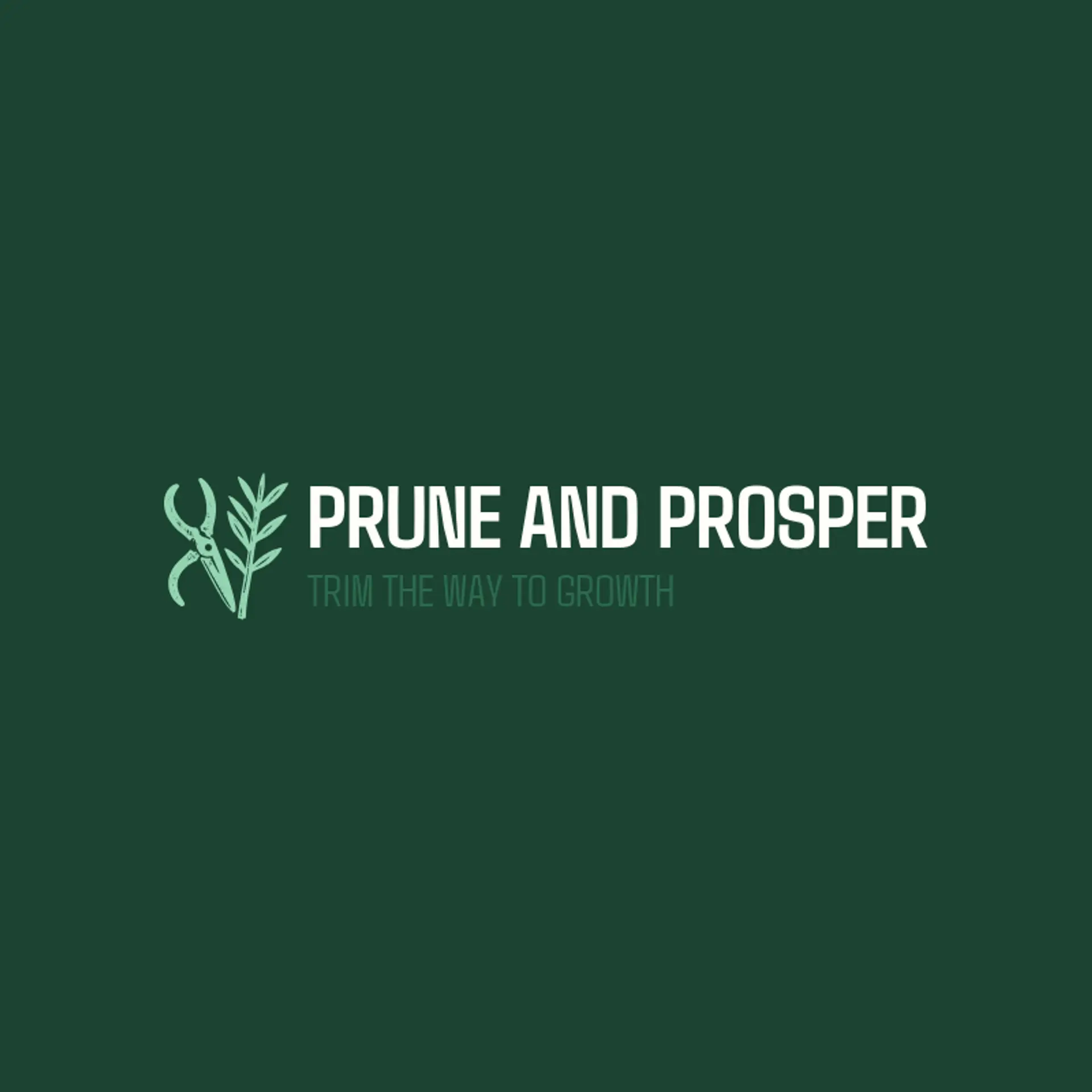 Prune and Prosper logo for garden