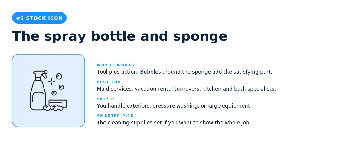 The spray bottle and sponge stock icon