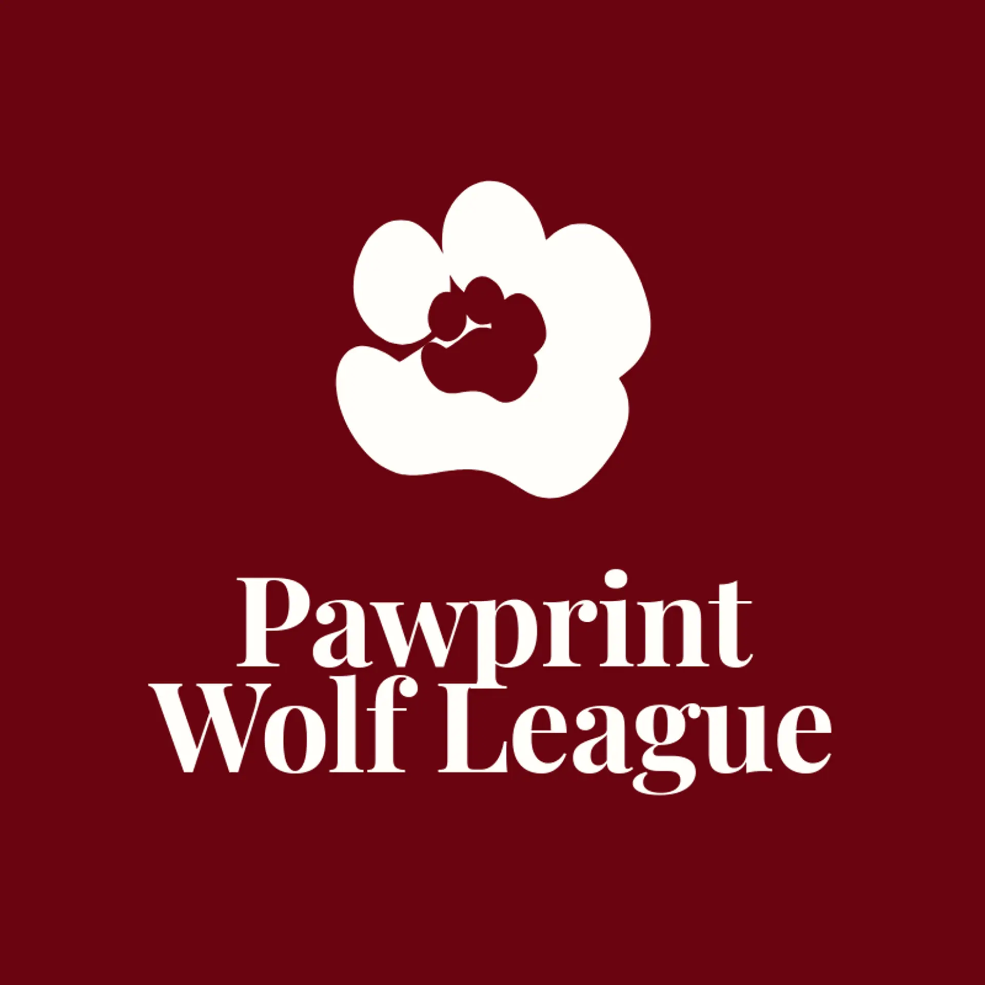 Pawprint Wolf League logo for wolf