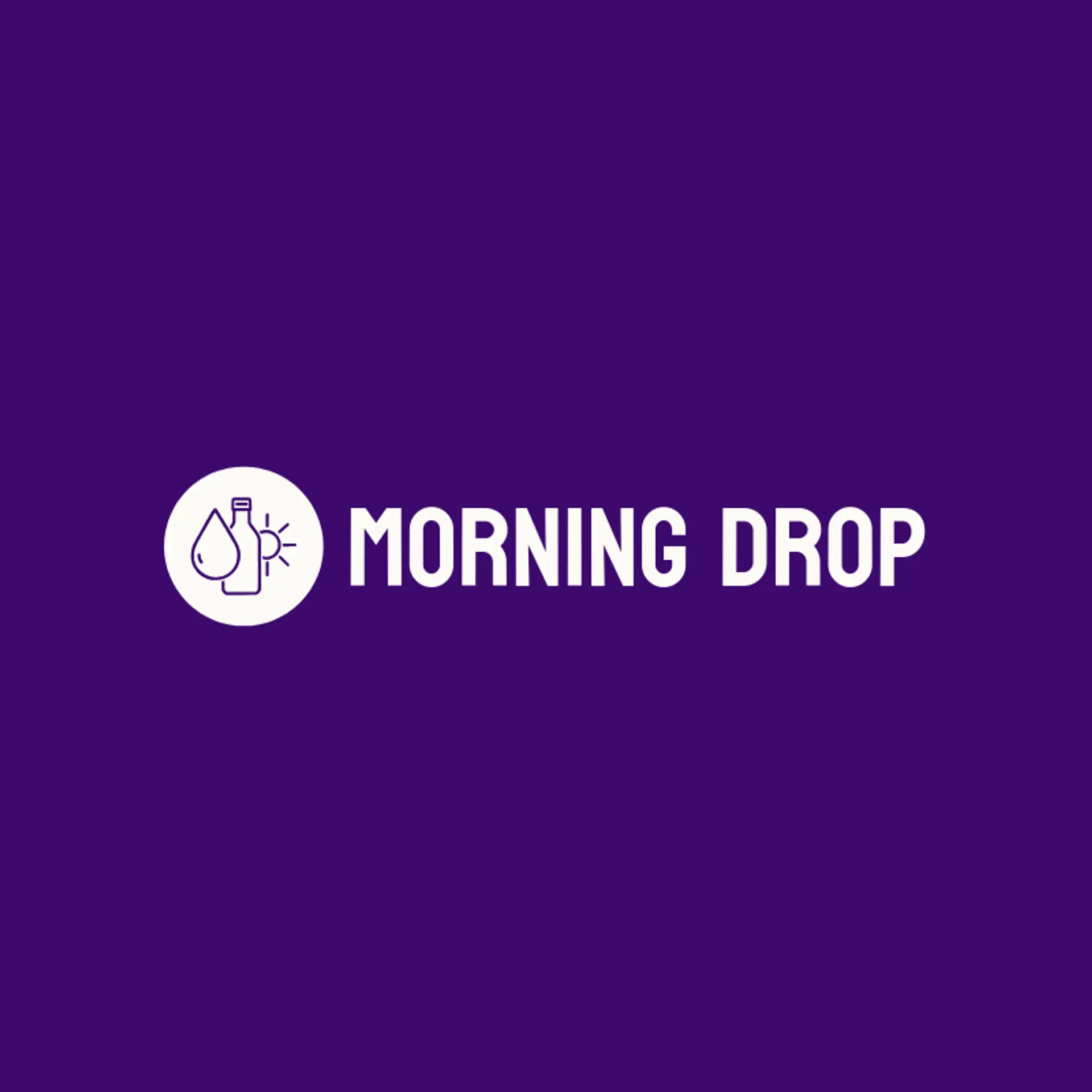 Morning Drop logo for water bottle