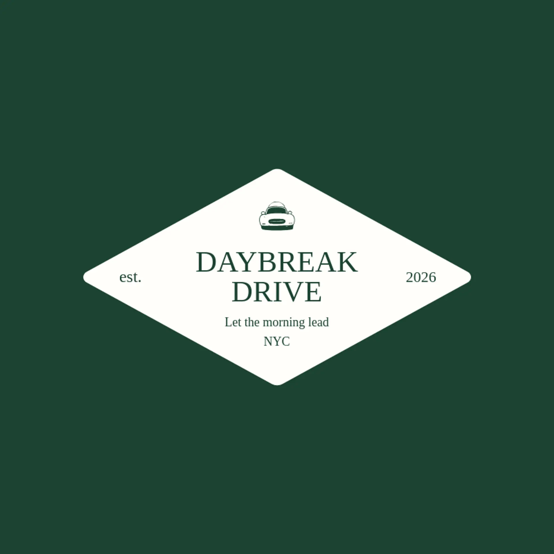 Daybreak Drive logo for road trip