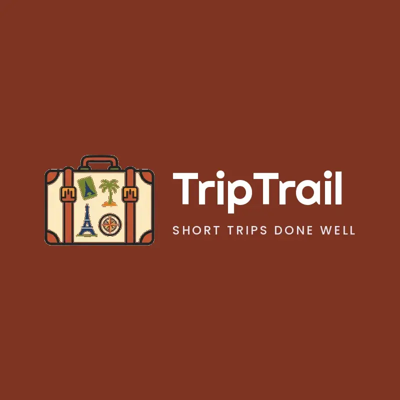 The travel name TripTrail as a branded logo in a retro style