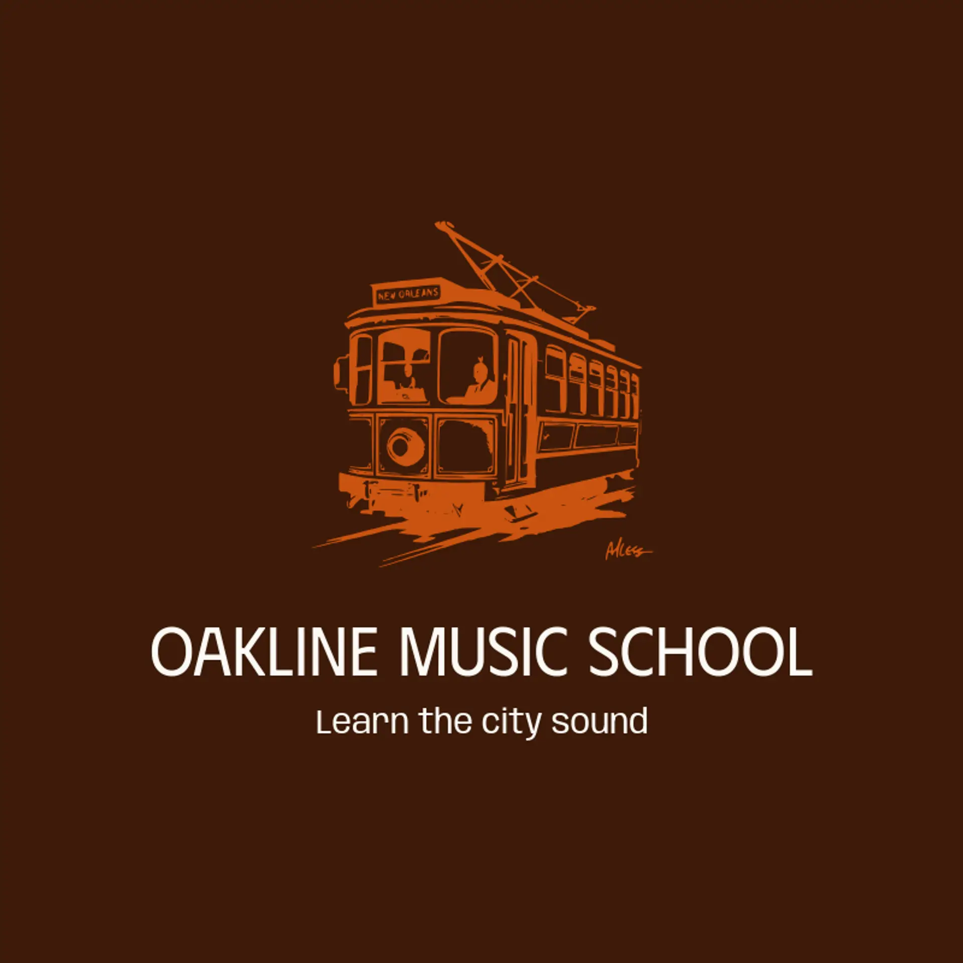 Oakline Music School logo for new orleans
