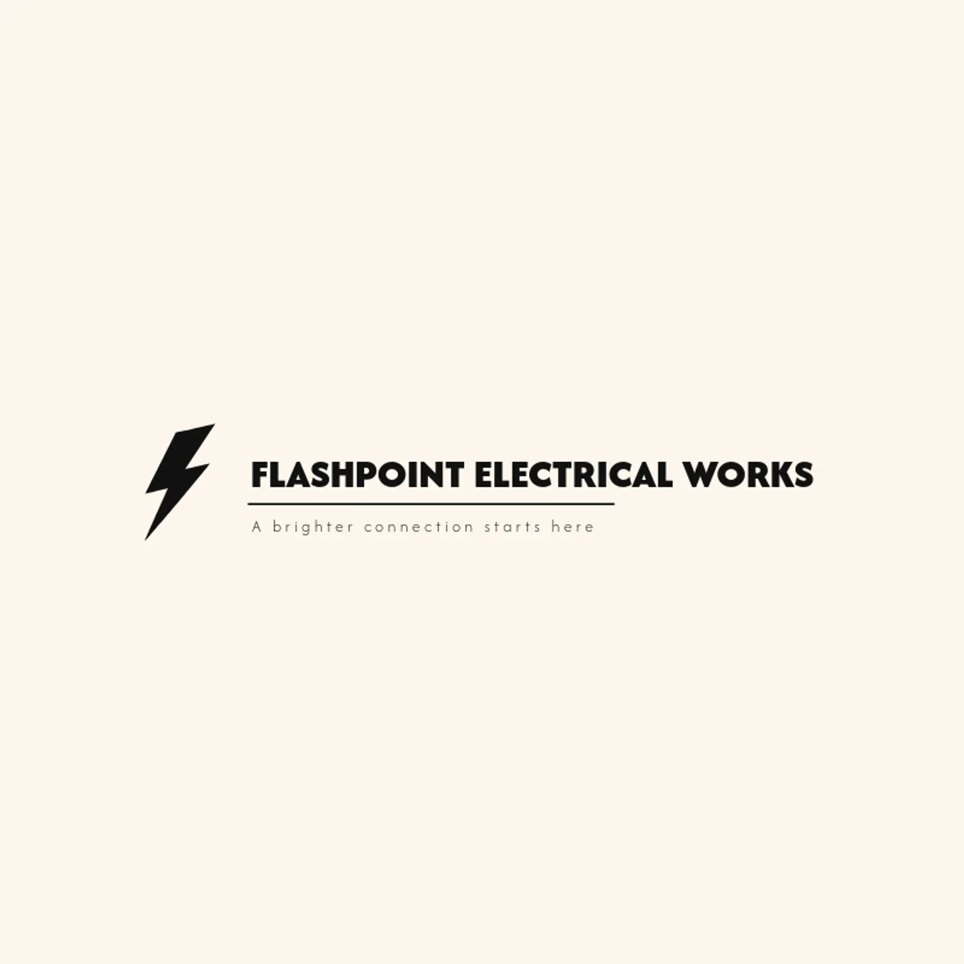 Flashpoint Electrical Works logo for thunderbolt