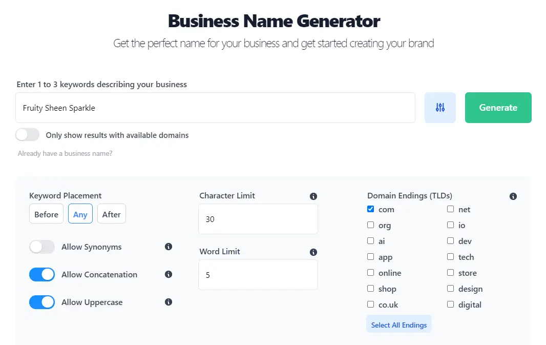 Lip Gloss Business Name Generator