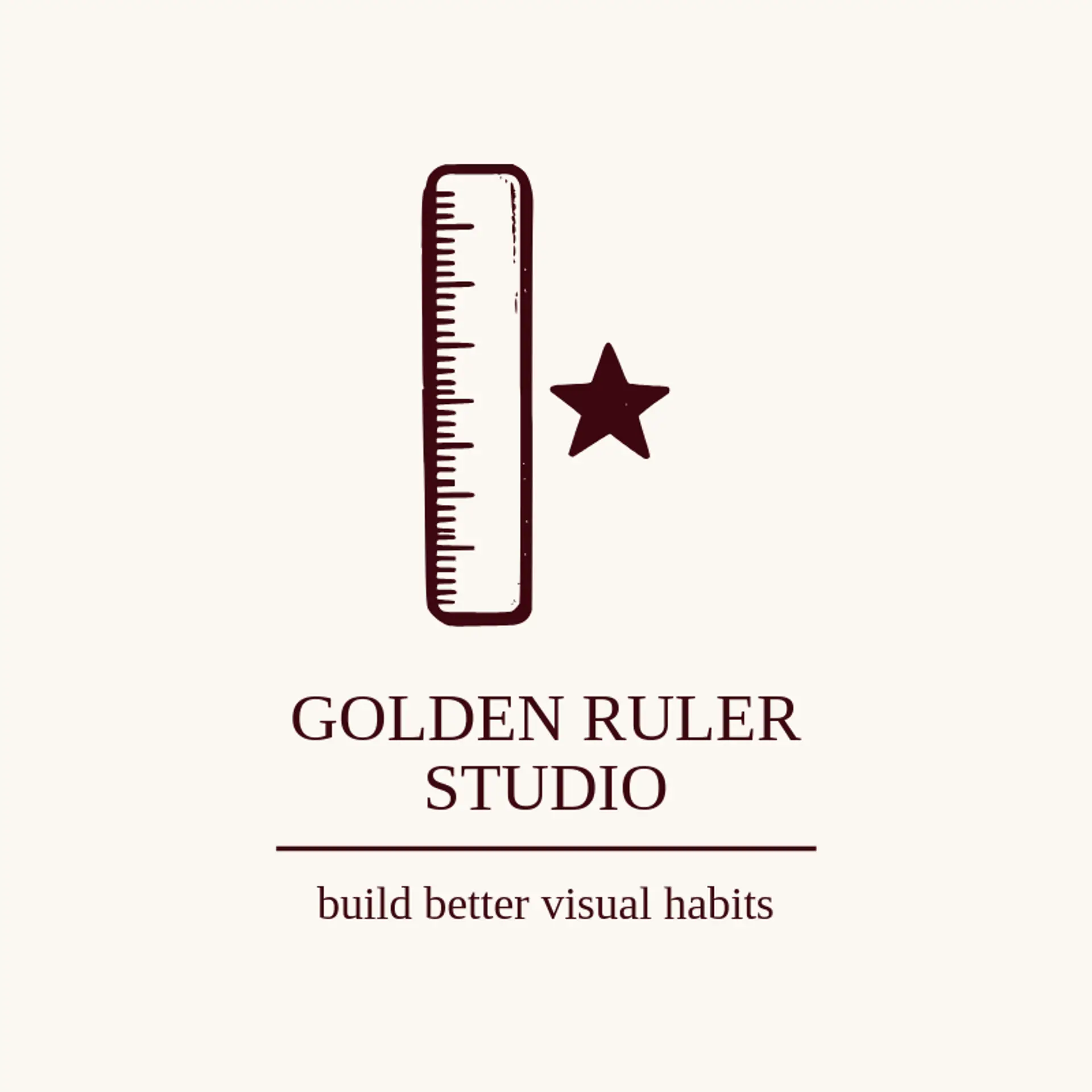 Golden Ruler Studio logo for drawing