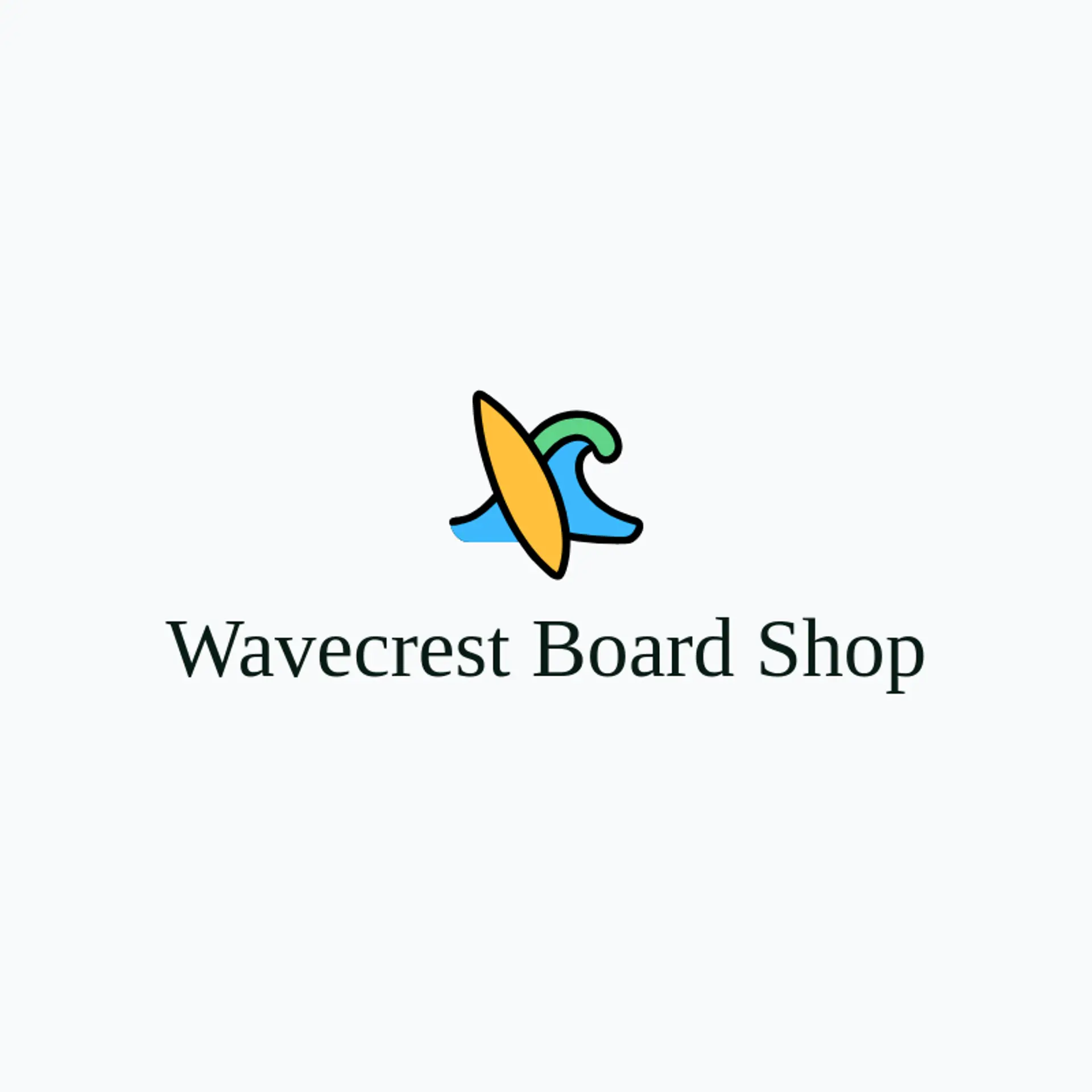 Wavecrest Board Shop logo for surfboard