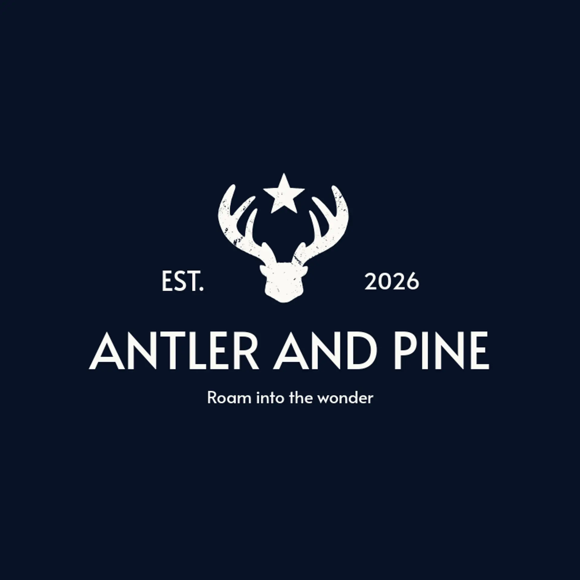 Antler and Pine logo for christmas