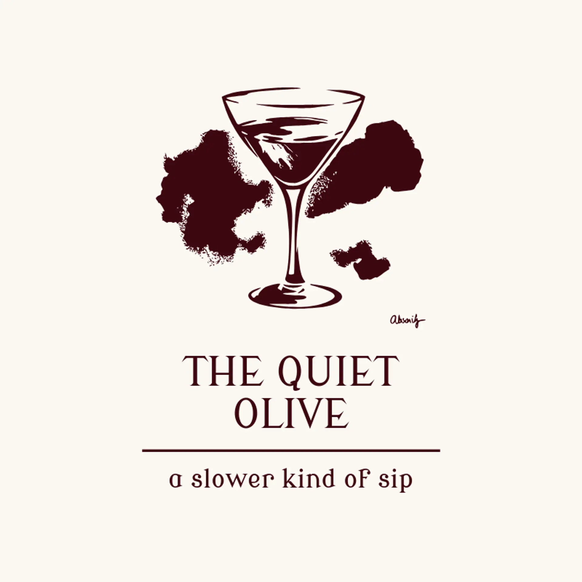 The Quiet Olive logo for martini