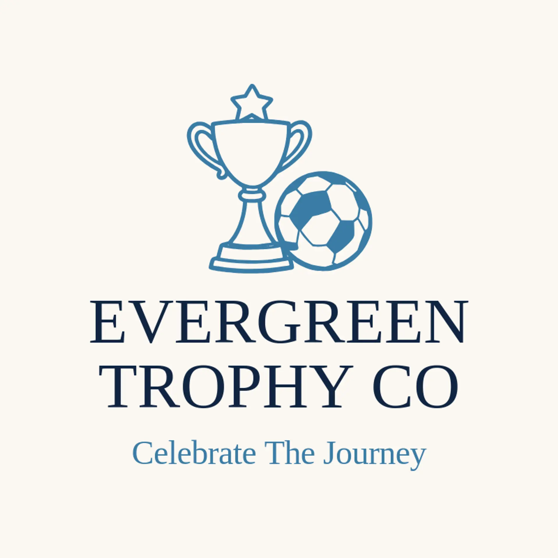 Evergreen Trophy Co logo for soccer ball