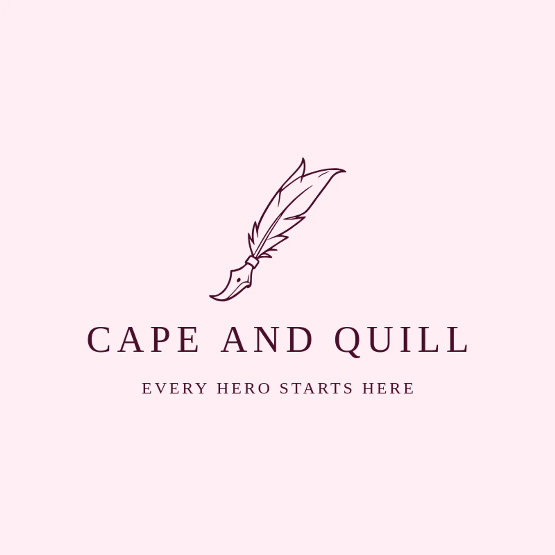 Cape and Quill logo for comic