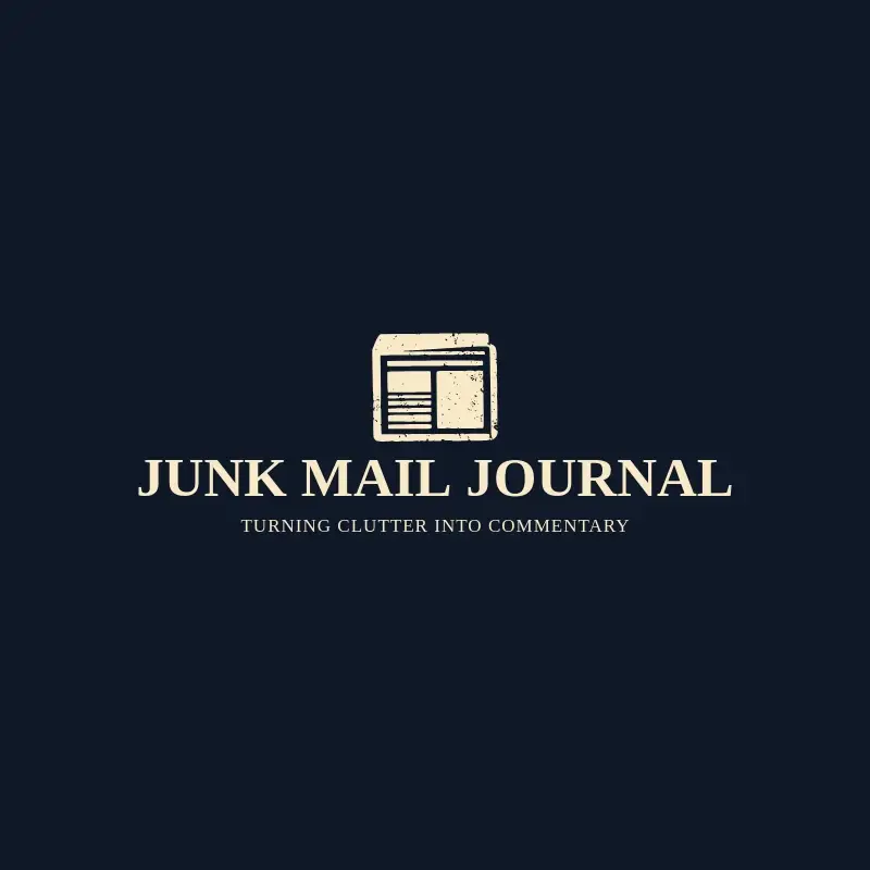 The magazine name Junk Mail Journal as a branded logo with a single color icon