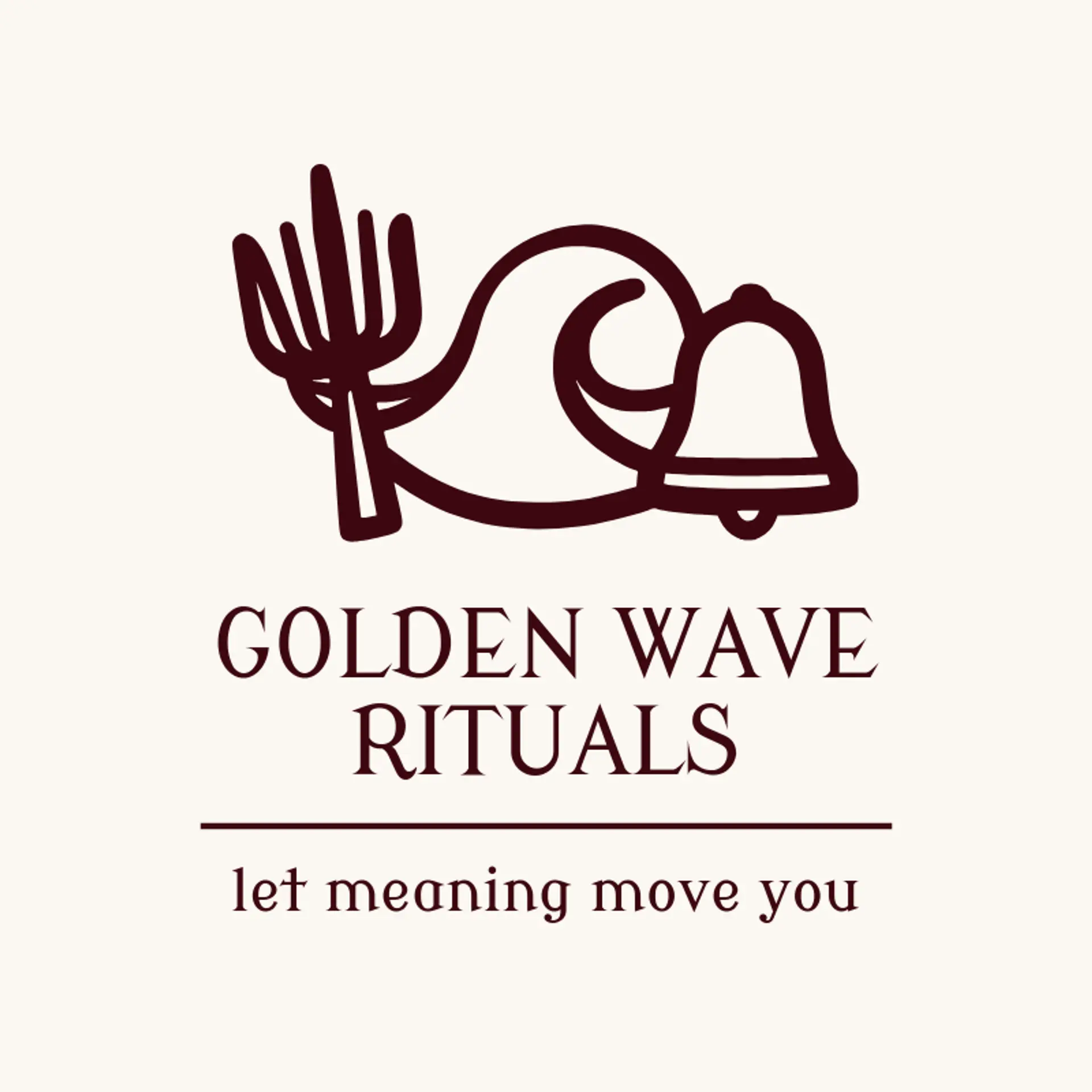 Golden Wave Rituals logo for trishul