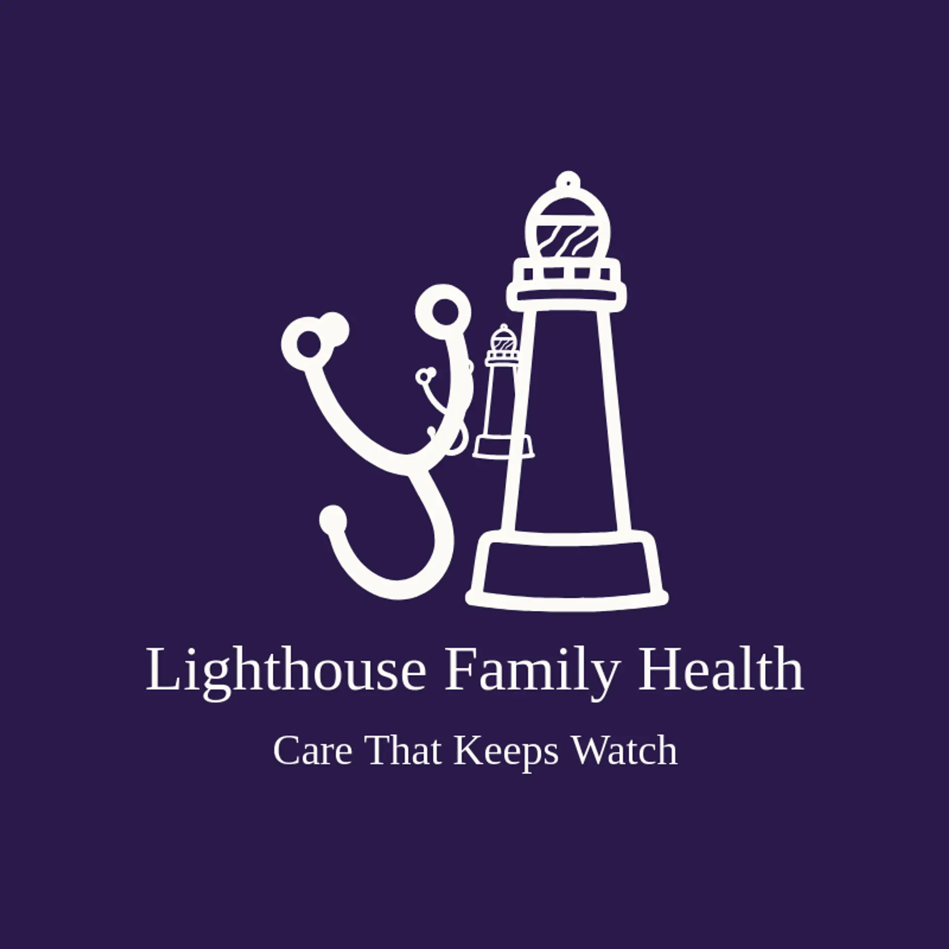 Lighthouse Family Health logo for stethoscope