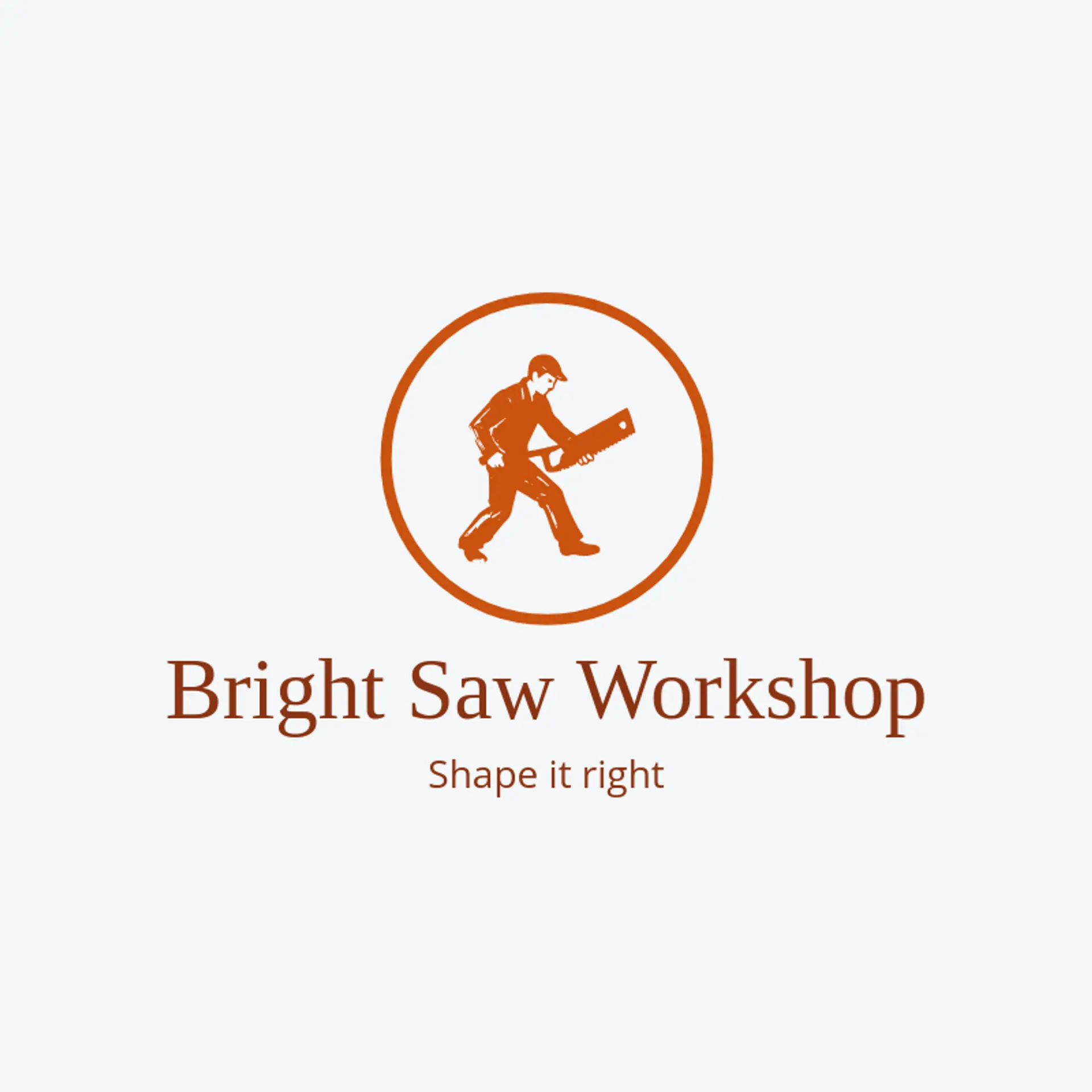 Bright Saw Workshop logo for carpenter