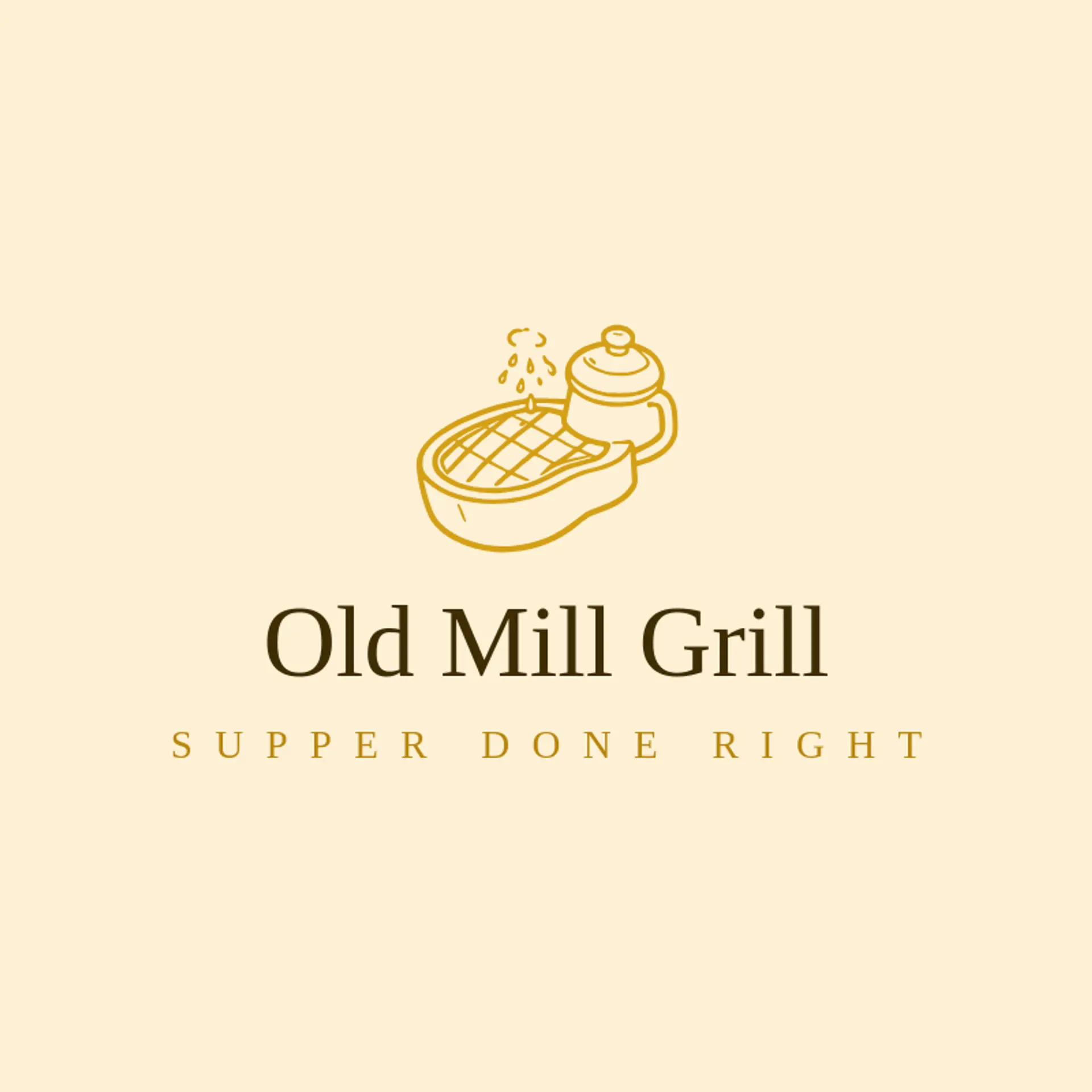 Old Mill Grill logo for steakhouse